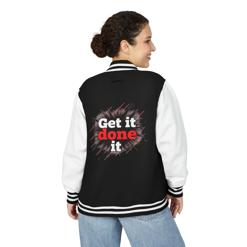 Get It Done Letterman Jacket — Motivational Varsity Bomber