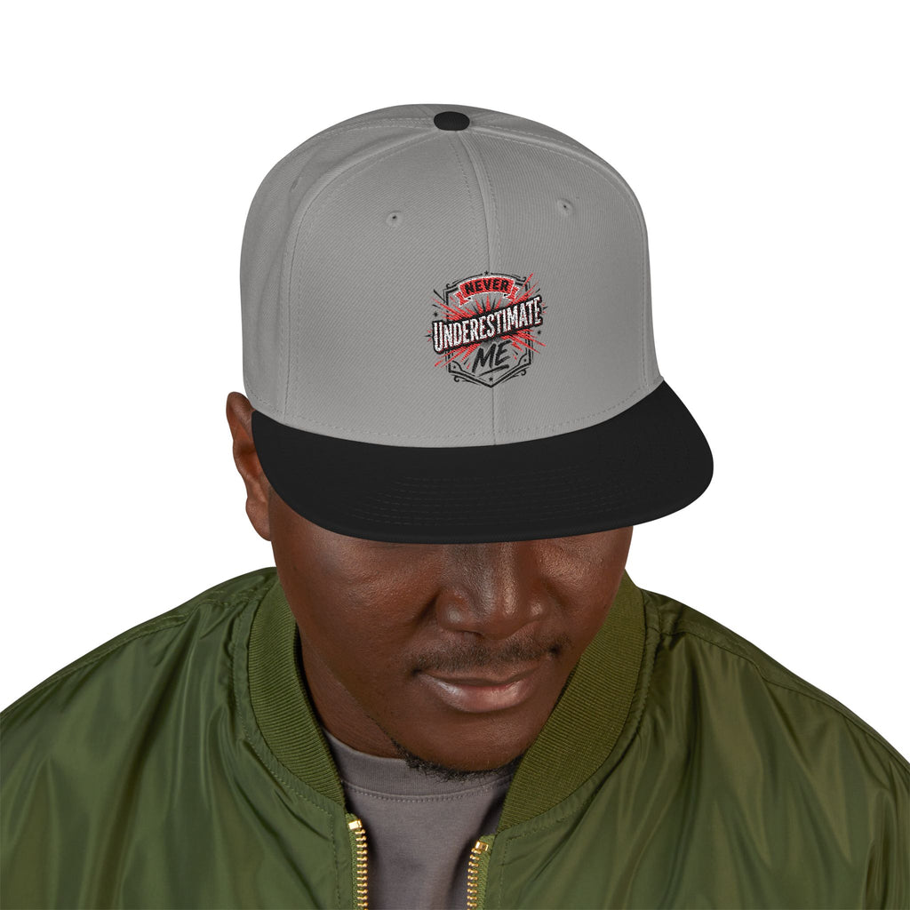 Embroidered Skull & Roses Snapback Hat
