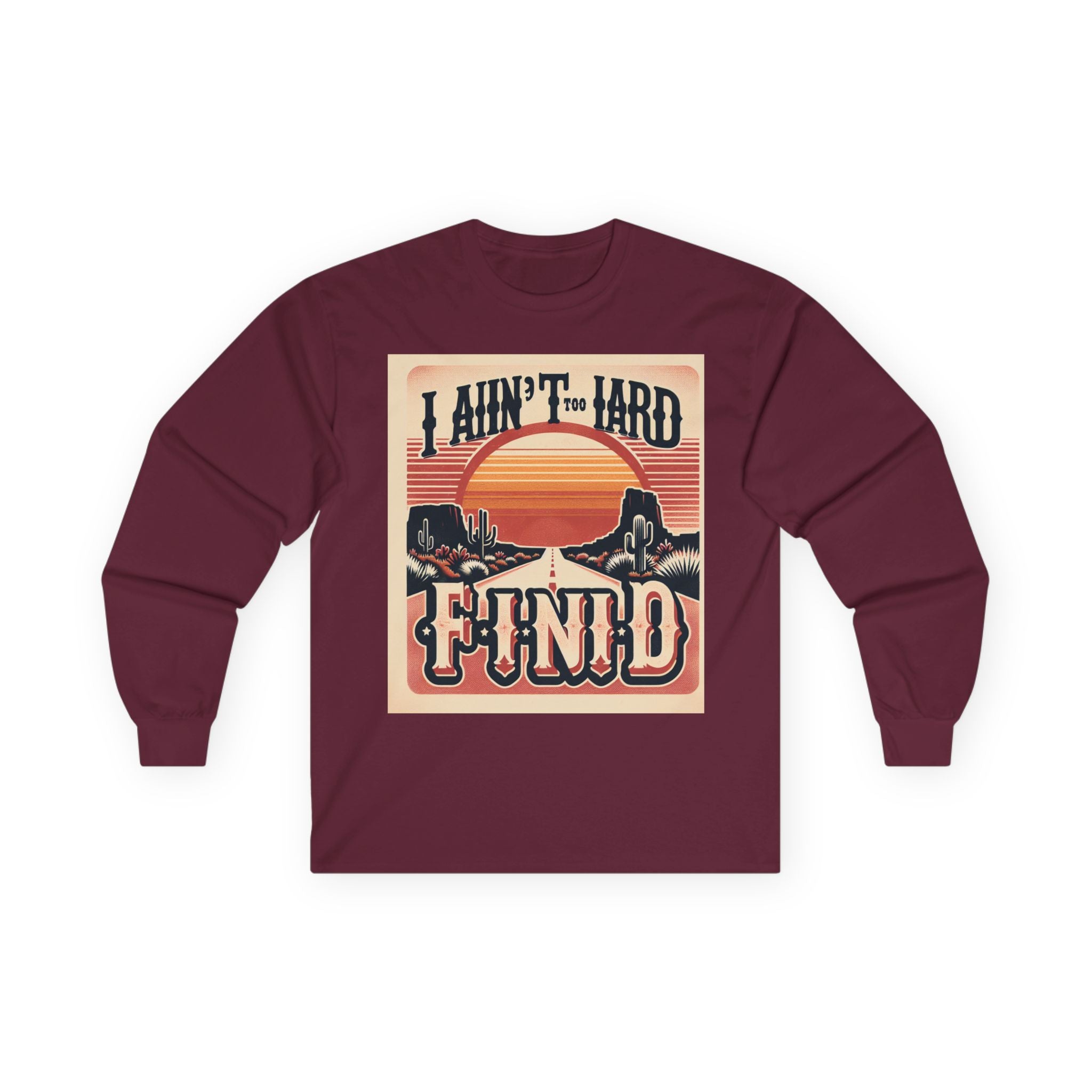 Retro Desert Sunset Tee, Long Sleeve Graphic Shirt, Unisex Vintage Style Top, Gift for Friends, Perfect for Casual Wear