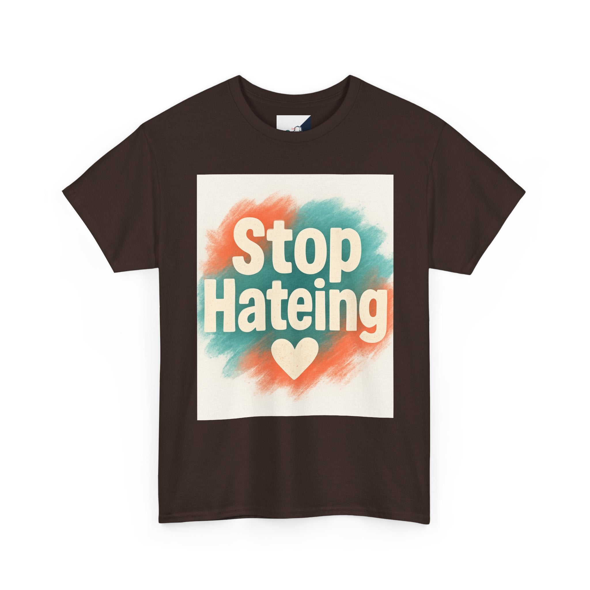 Unisex Heavy Cotton Tee: "Stop Hateing" Graphic Tee, Casual Wear, Gift for Activists, T-Shirt for Social Causes, Everyday Comfort