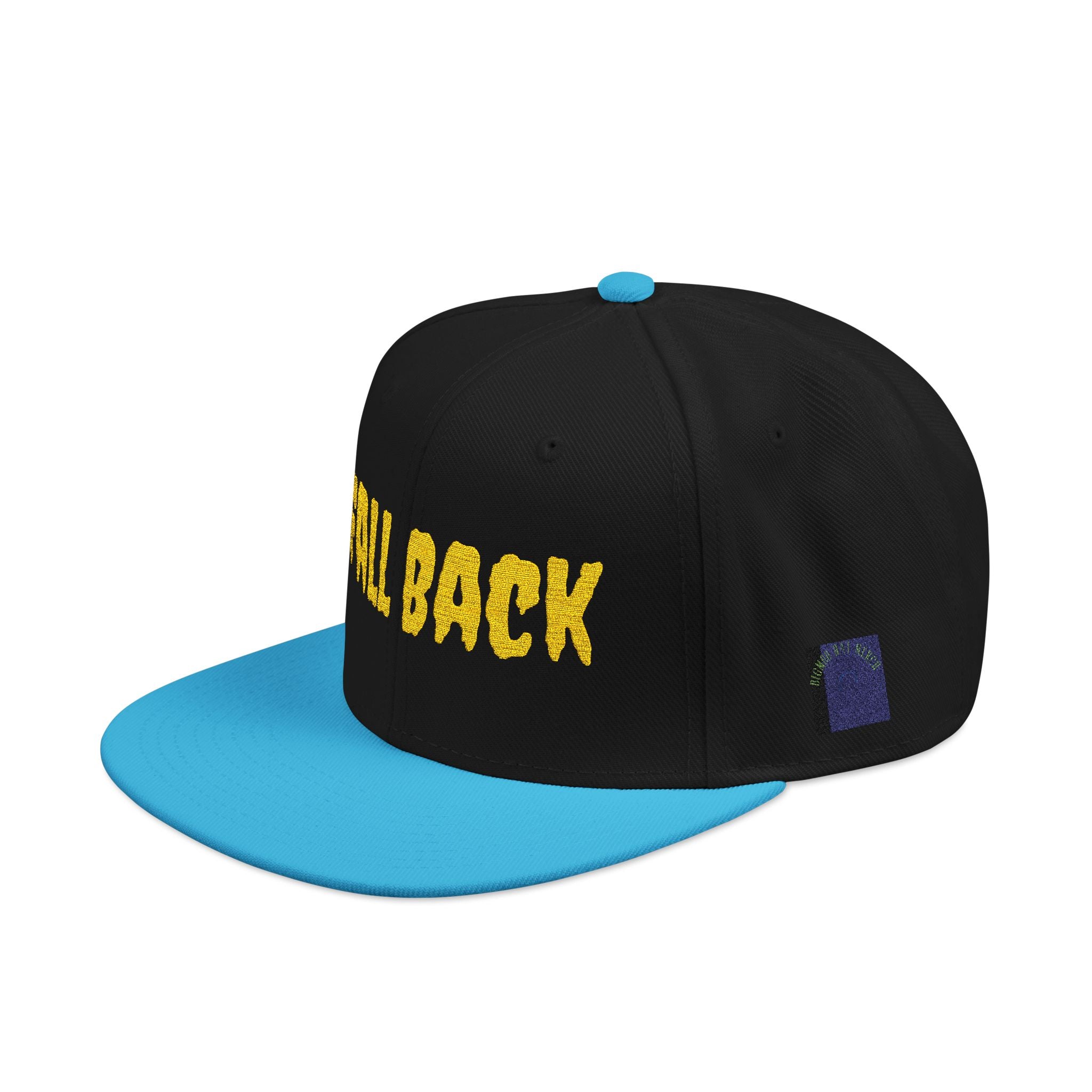 Snapback Hat – Embroidered 'Chill Back' Yellow Floral Lettering
