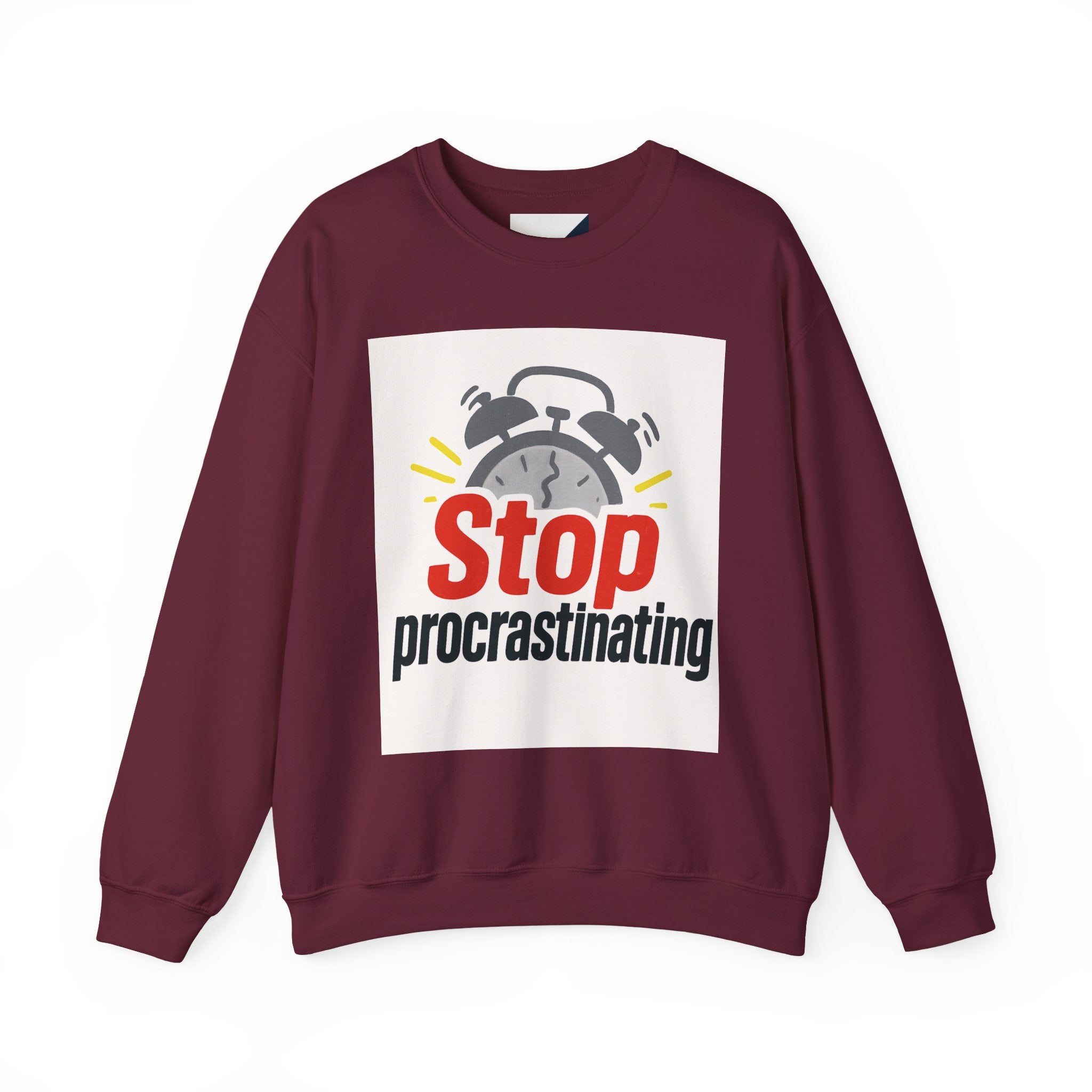 Motivational Crewneck Sweatshirt: Stop Procrastinating, Cozy Gift for Students, Casual Wear, Quarantine Comfort, Relaxed Fit