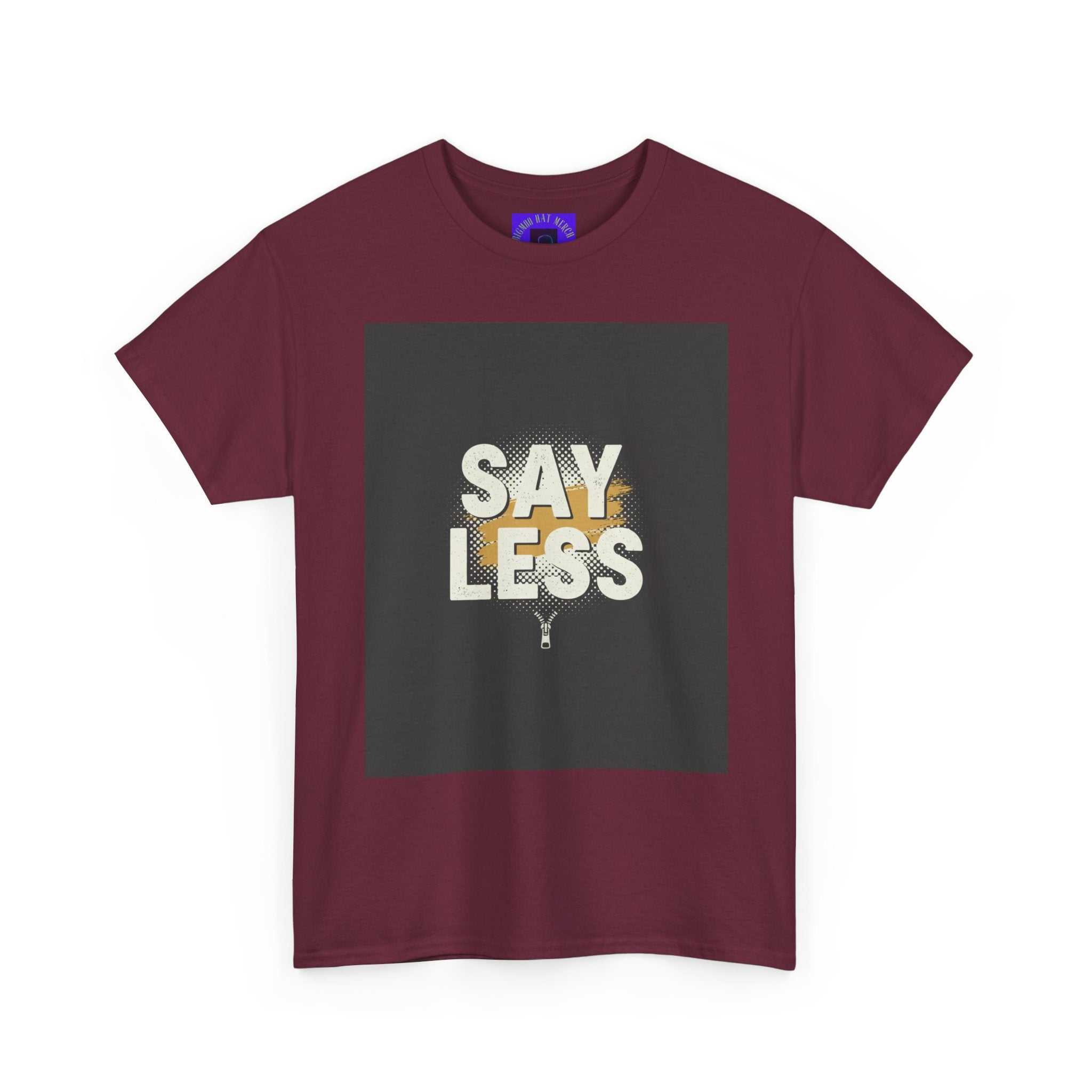 Say Less Graphic Ringer Tee — Mens Retro Minimalist Statement Shirt
