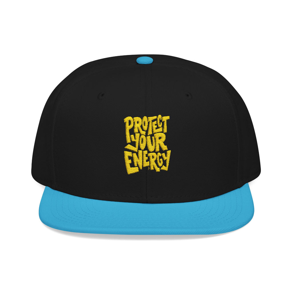 Snapback Hat — Yellow Box Script Embroidery