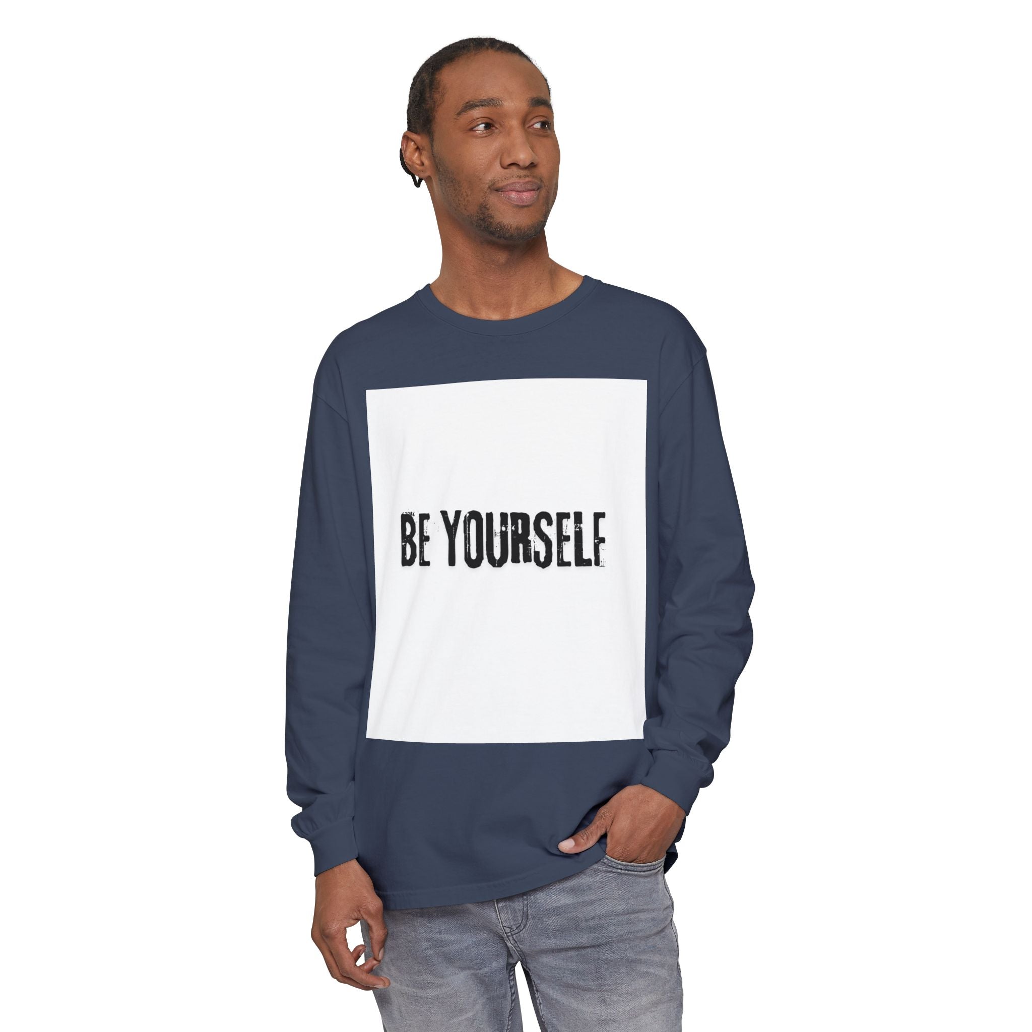 Unisex Long Sleeve Tee - "Be Yourself" - Inspirational Shirt, Gift for Friends, Casual Wear, Motivational Apparel, Everyday Style