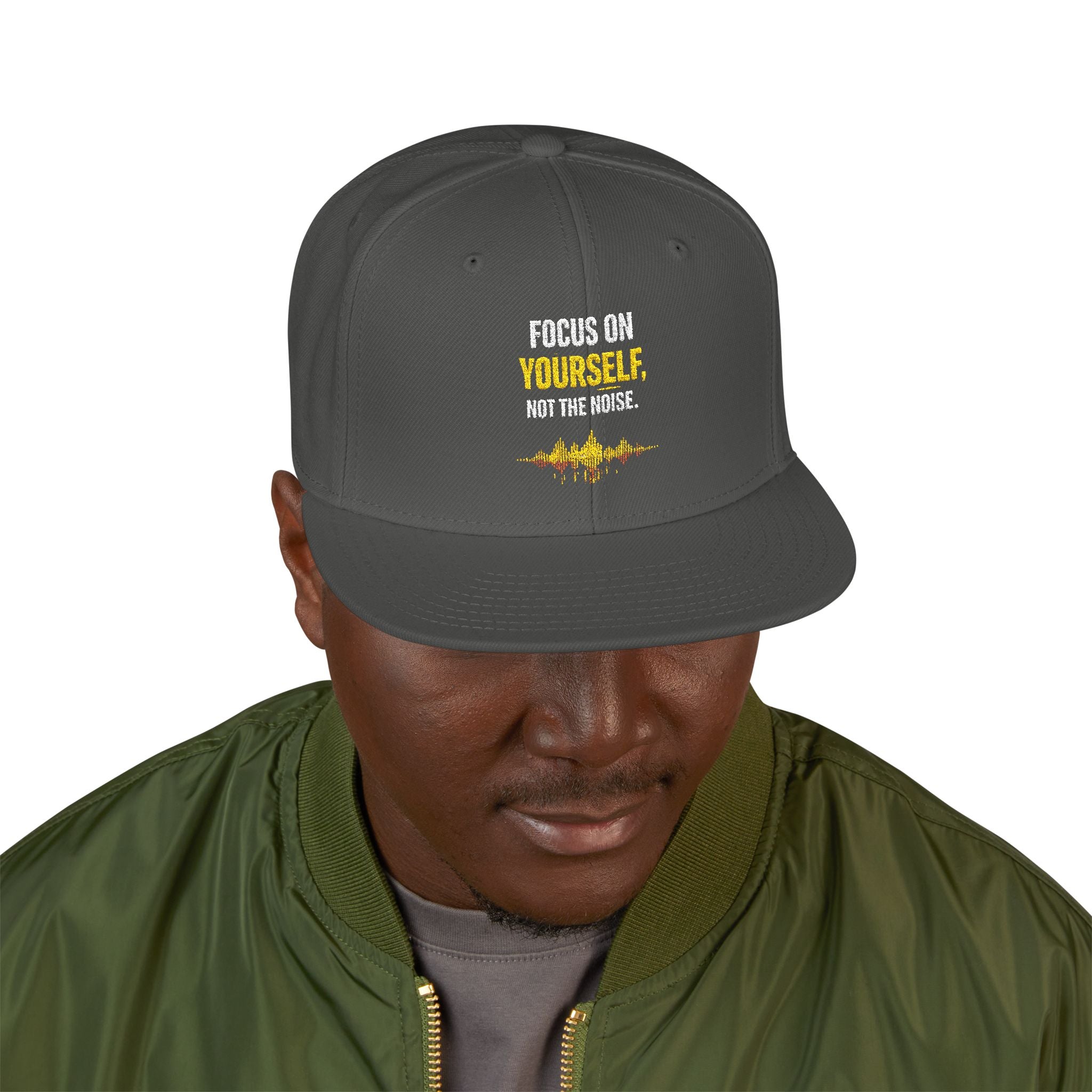 Embroidered Motivational Snapback Hat - 'Focus on Progress' Streetwear Cap