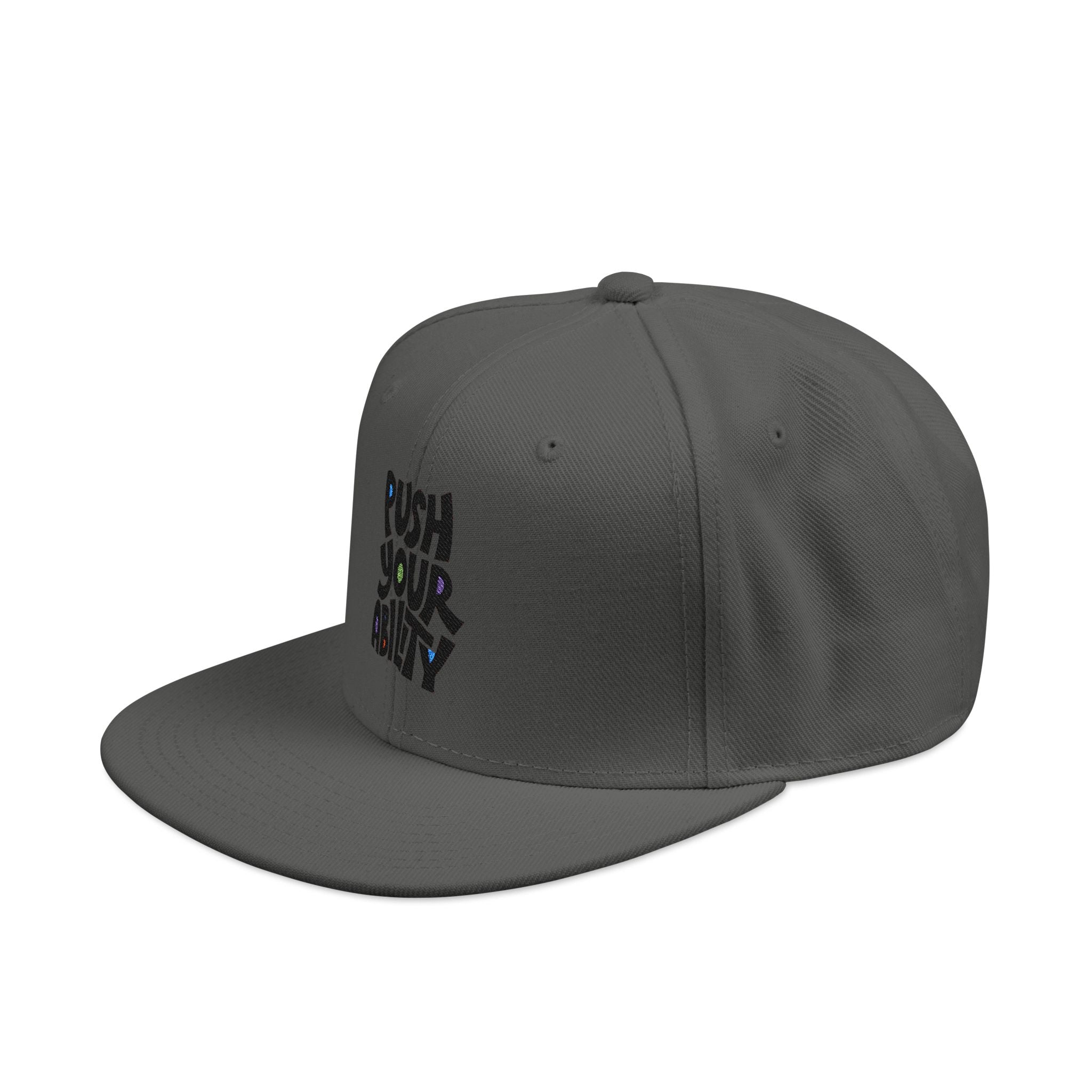 Embroidered ‘Boss Up’ Snapback Hat — Gray/Black Streetwear Cap