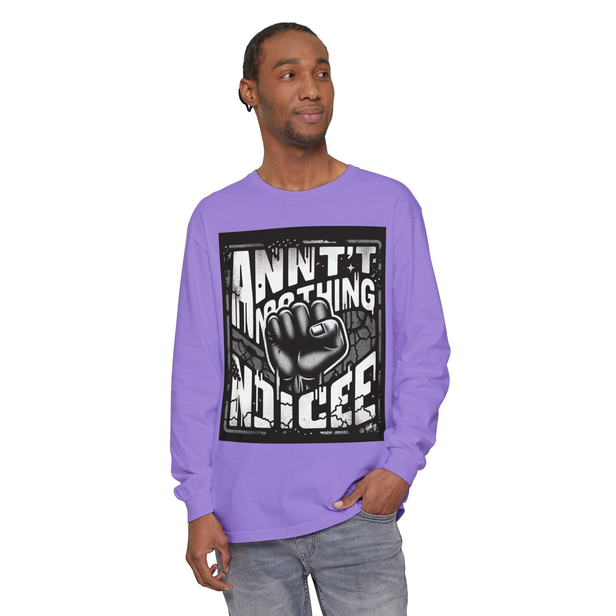 Bold Statement Long Sleeve T-Shirt – Casual Wear, Streetwear Style, Gift for Friends, Graphic Tee, Unisex Fashion