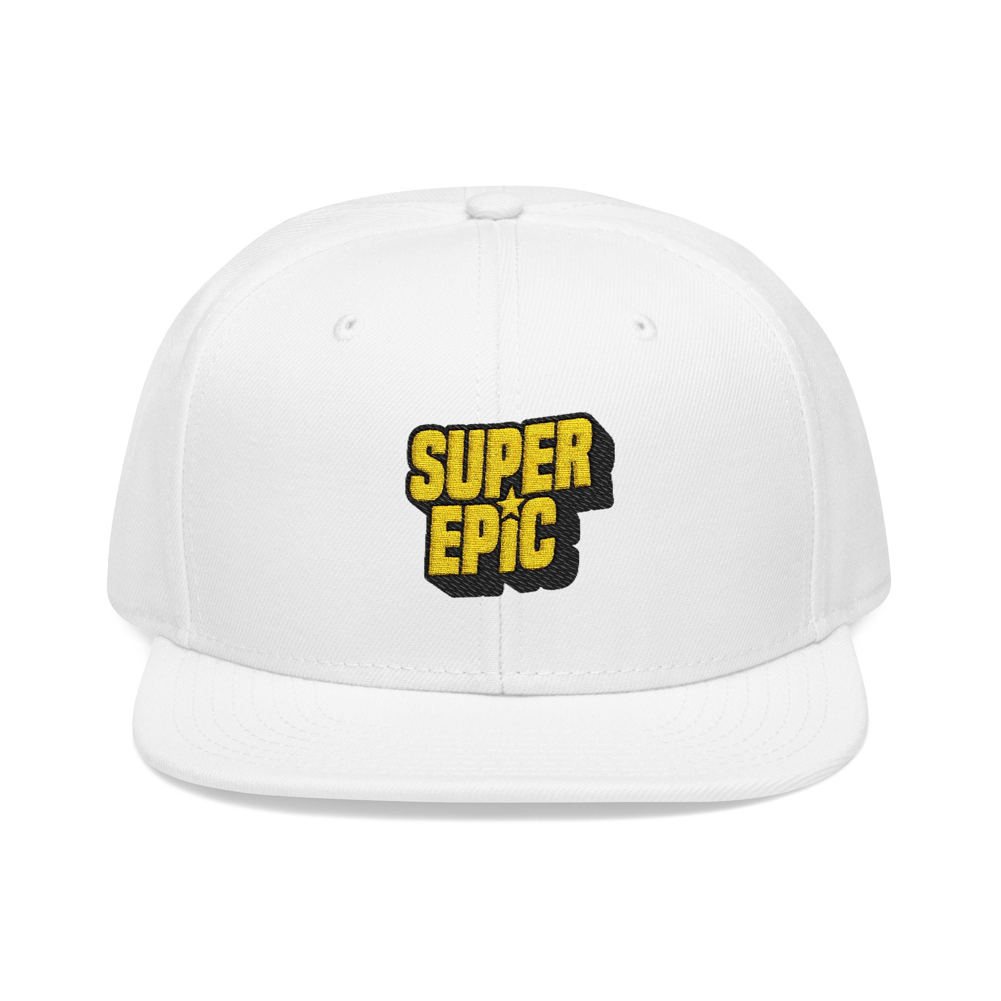 Snapback Hat — Yellow Pixelated 'SUPER OG' Embroidered Streetwear Cap