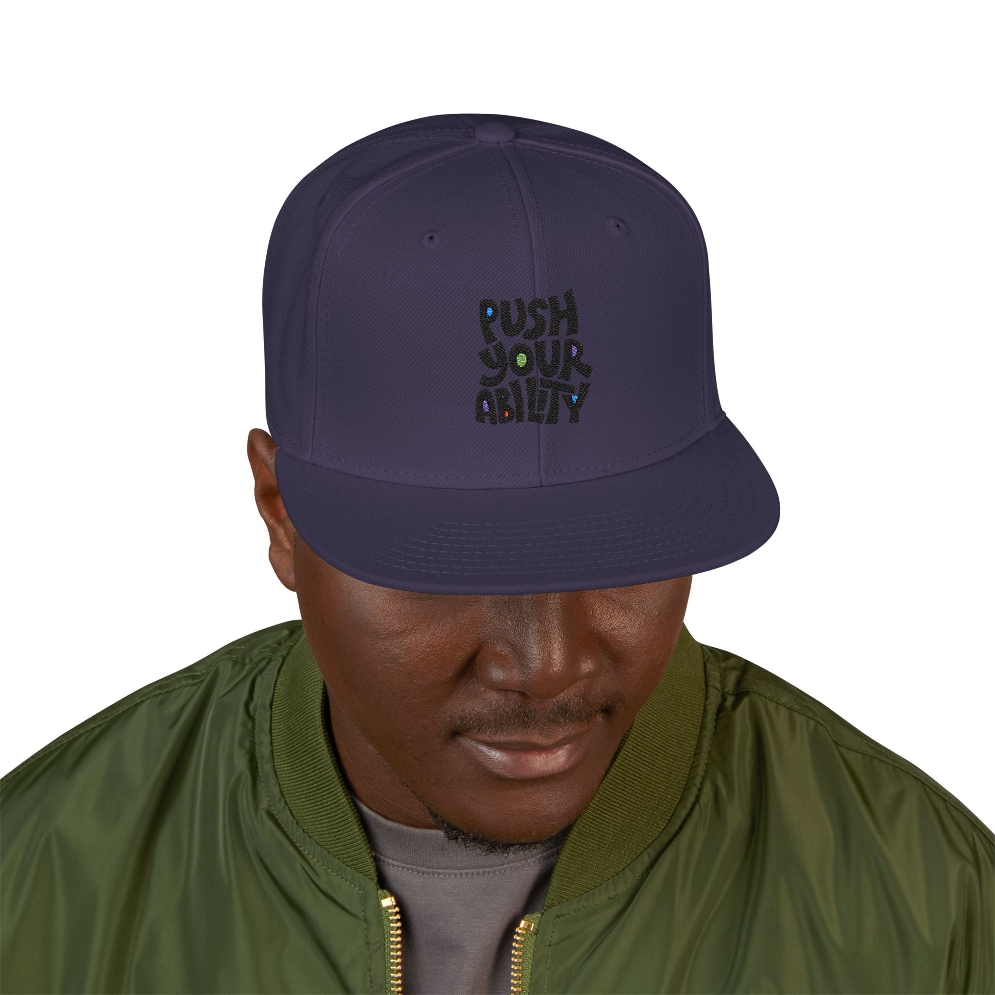 Embroidered ‘Boss Up’ Snapback Hat — Gray/Black Streetwear Cap