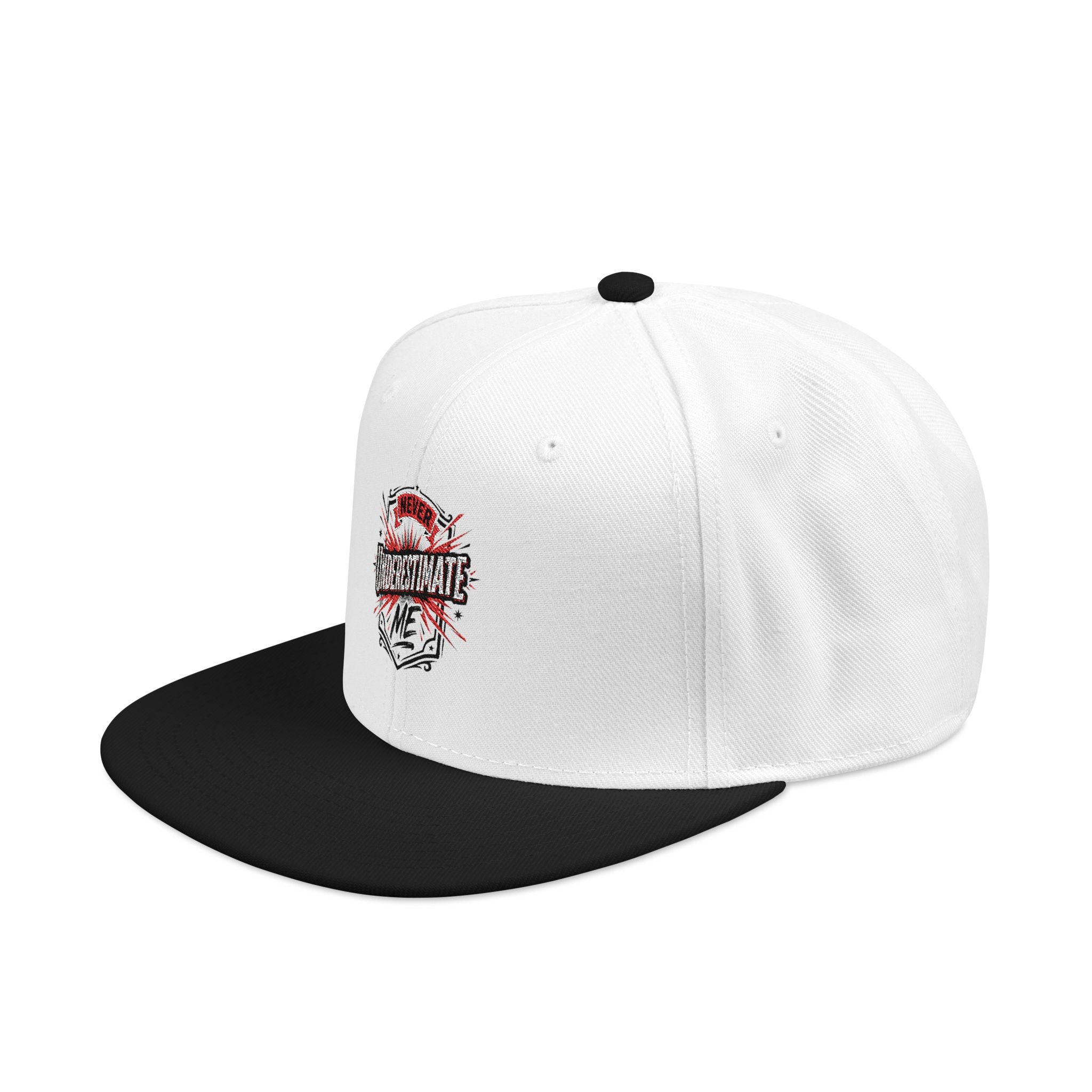 Embroidered Skull & Roses Snapback Hat