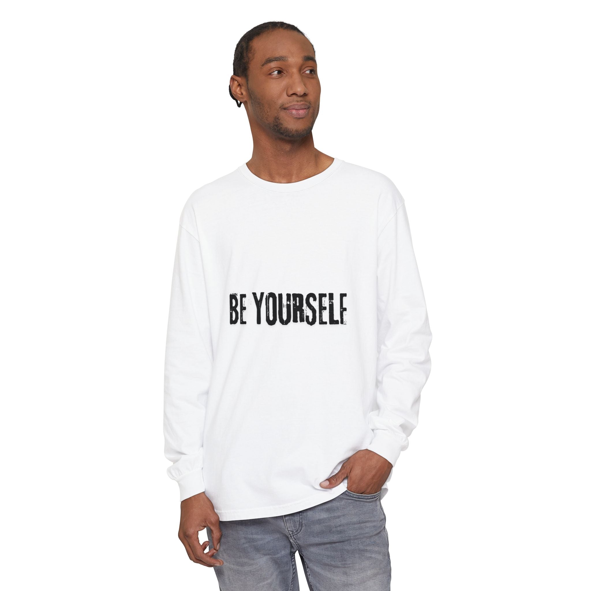 Unisex Long Sleeve Tee - "Be Yourself" - Inspirational Shirt, Gift for Friends, Casual Wear, Motivational Apparel, Everyday Style