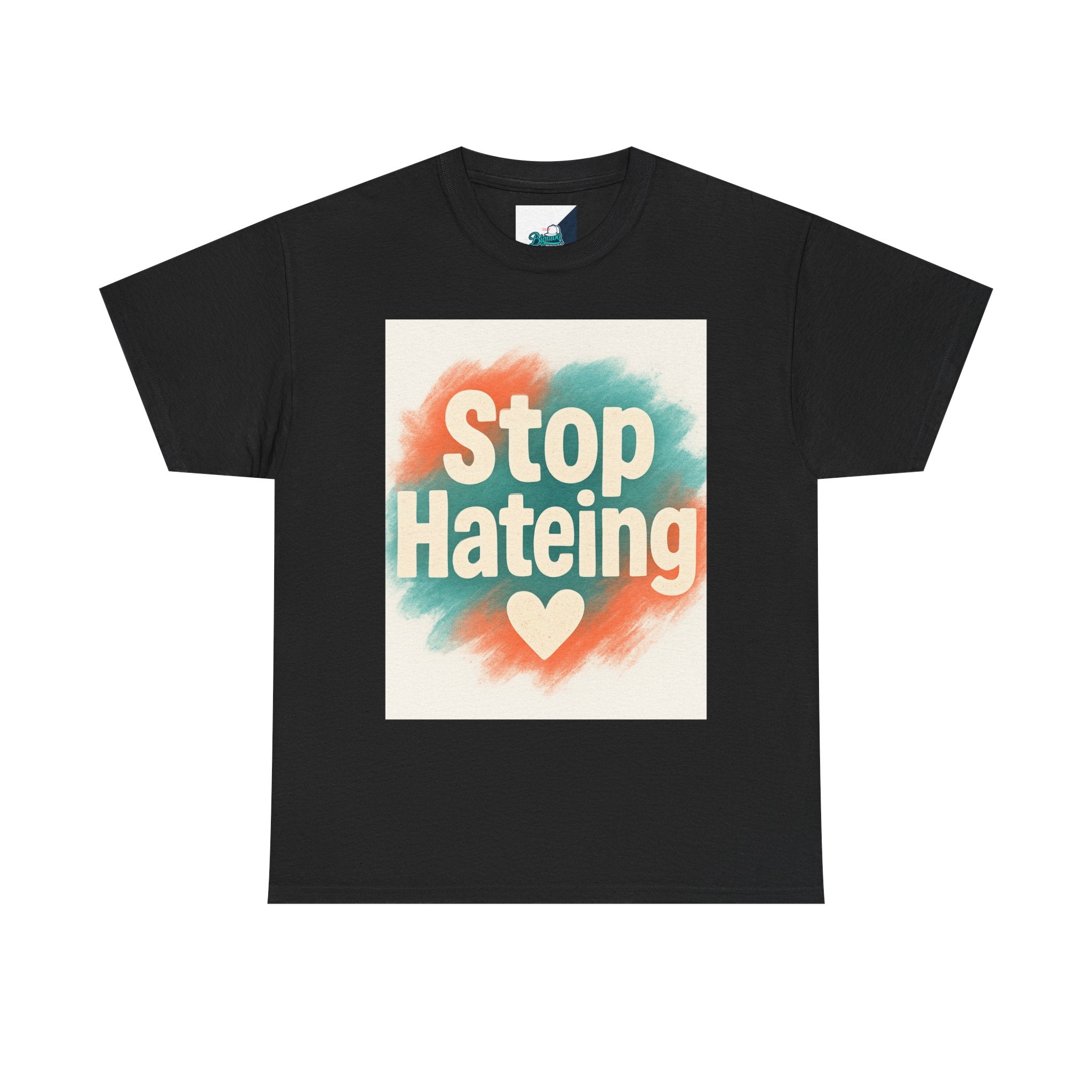 Unisex Heavy Cotton Tee: "Stop Hateing" Graphic Tee, Casual Wear, Gift for Activists, T-Shirt for Social Causes, Everyday Comfort