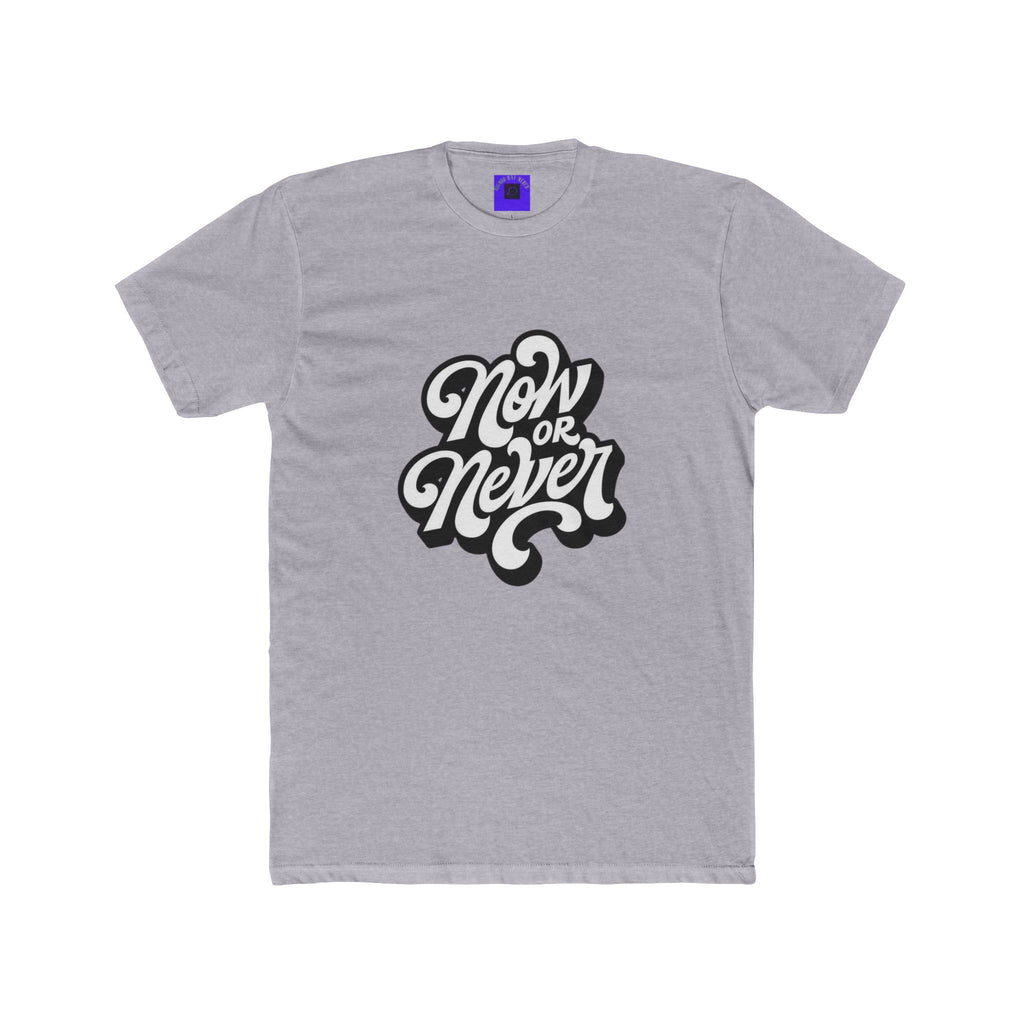 Now or Never Graphic Tee — Motivational Retro Script T‑Shirt