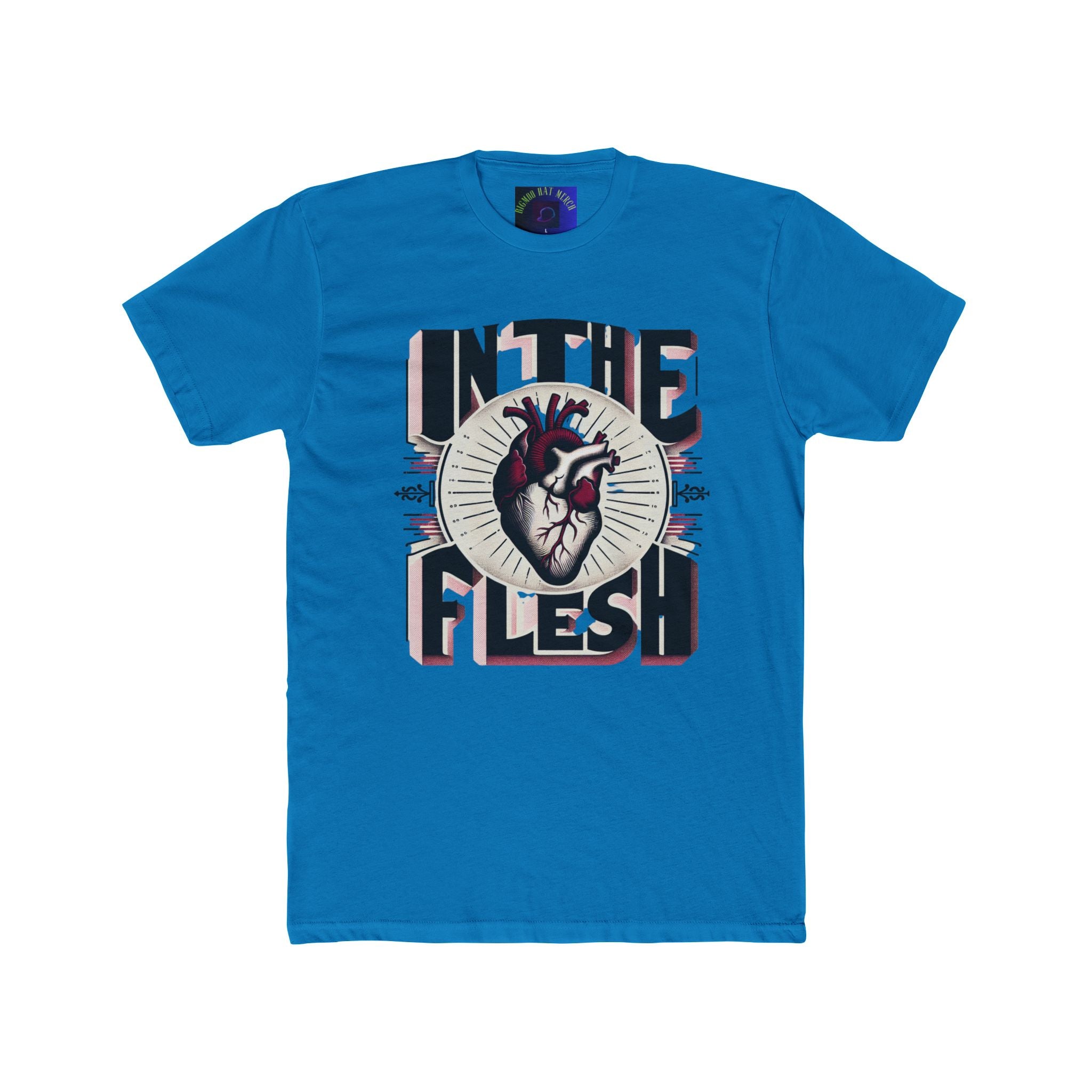 Graphic Heart Print Unisex Cotton Crew Tee - Casual Wear, Heart Theme, Gift for Him, Gift for Her, Music Lovers, Unique Style