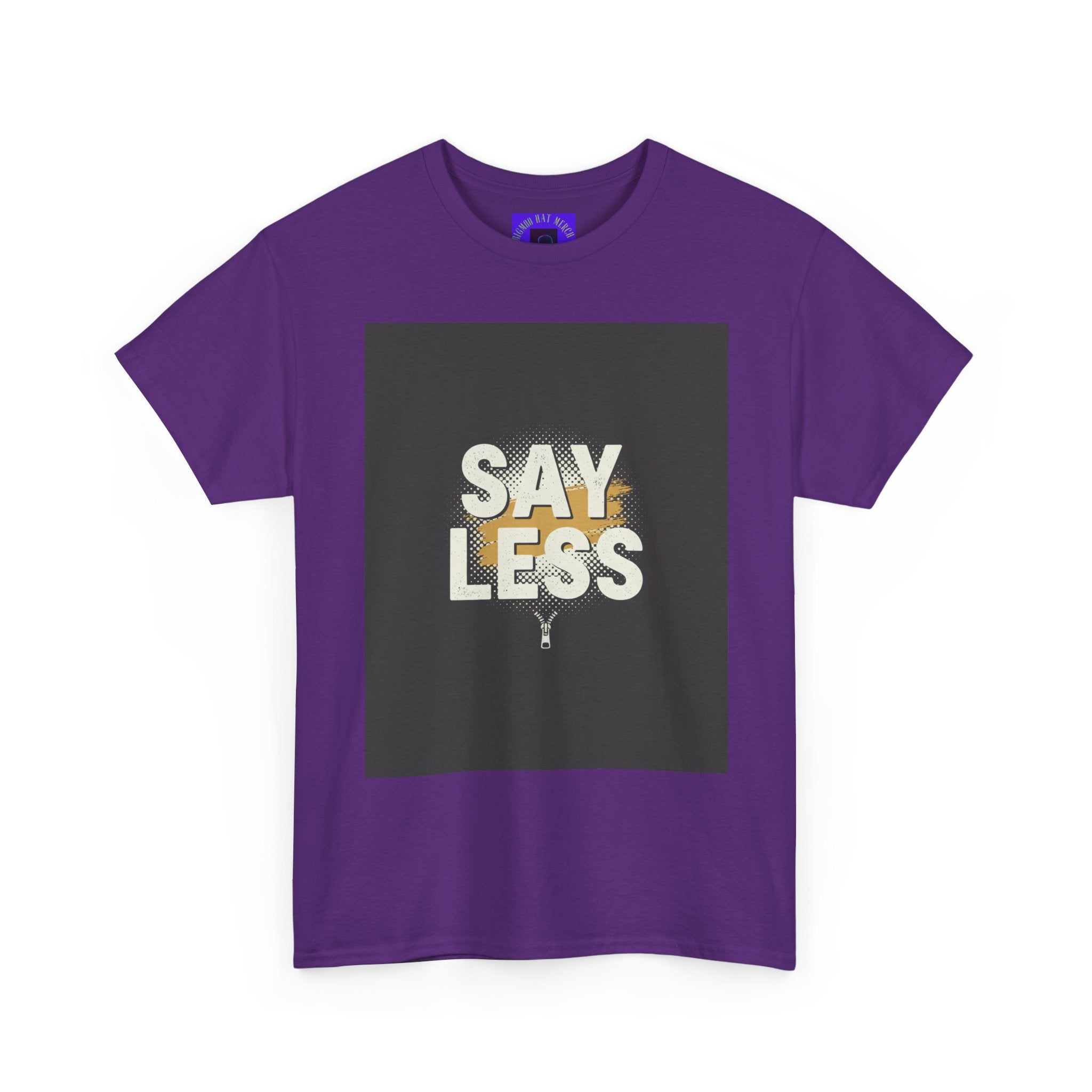 Say Less Graphic Ringer Tee — Mens Retro Minimalist Statement Shirt