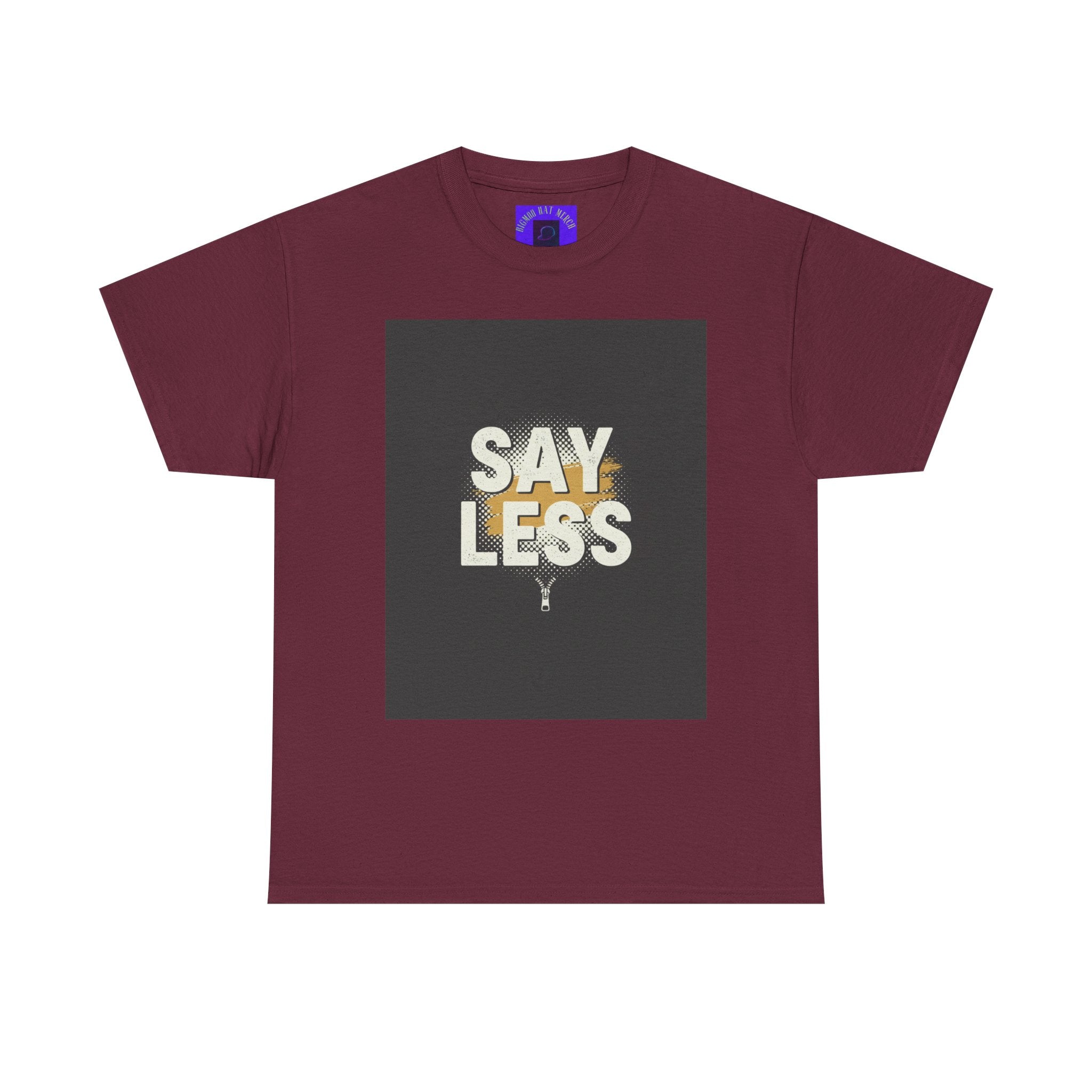 Say Less Graphic Ringer Tee — Mens Retro Minimalist Statement Shirt
