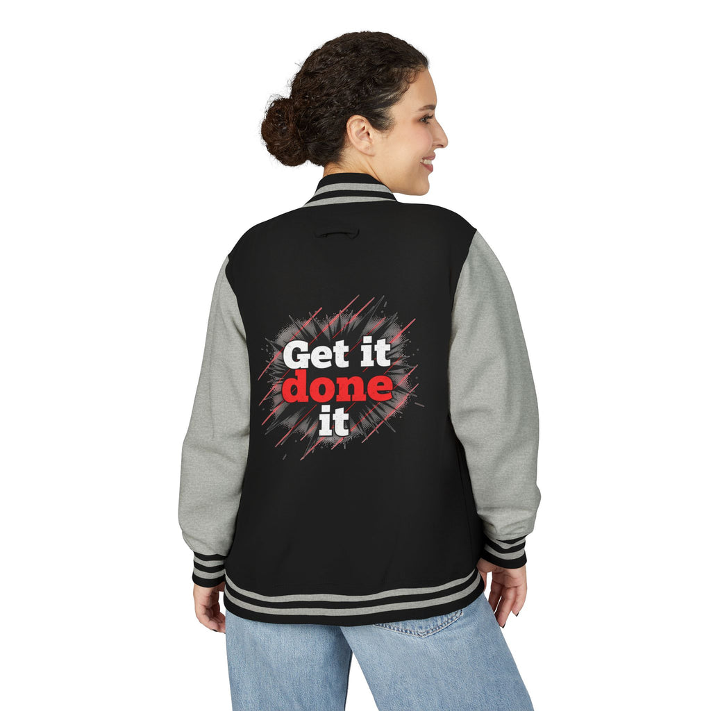 Get It Done Letterman Jacket — Motivational Varsity Bomber