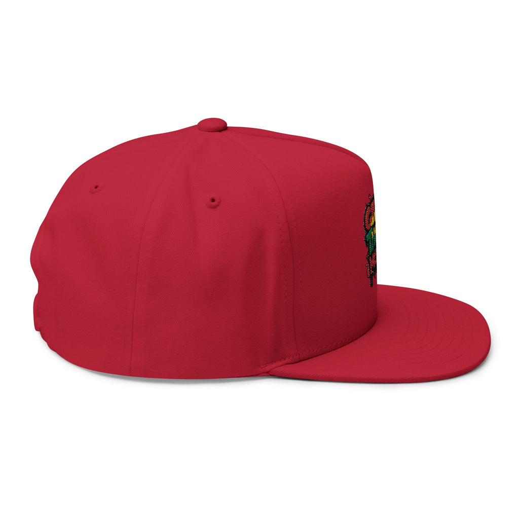Flat Bill Cap — Colorful Graffiti “Give Thanks to the Most High” Embroidered Snapback