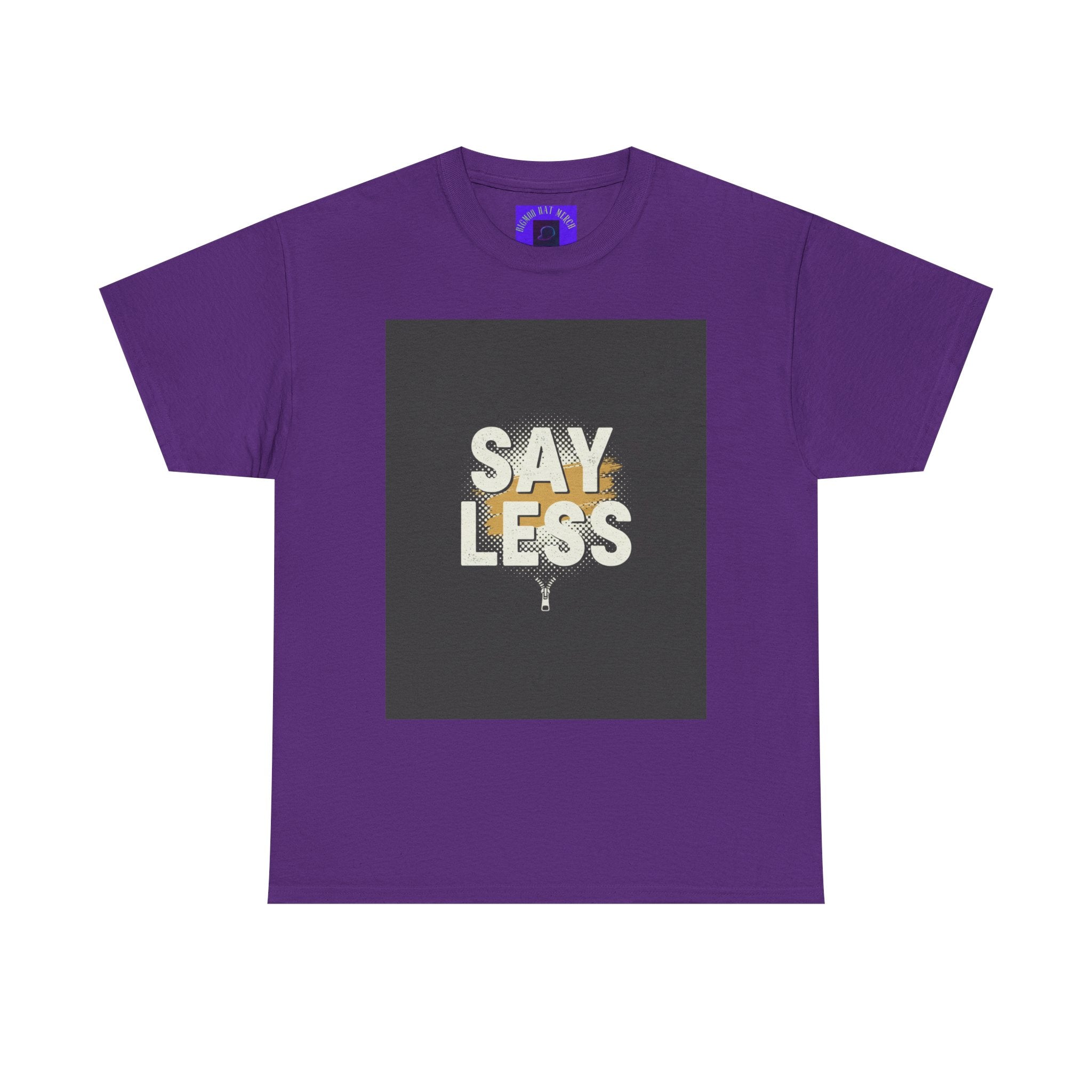 Say Less Graphic Ringer Tee — Mens Retro Minimalist Statement Shirt