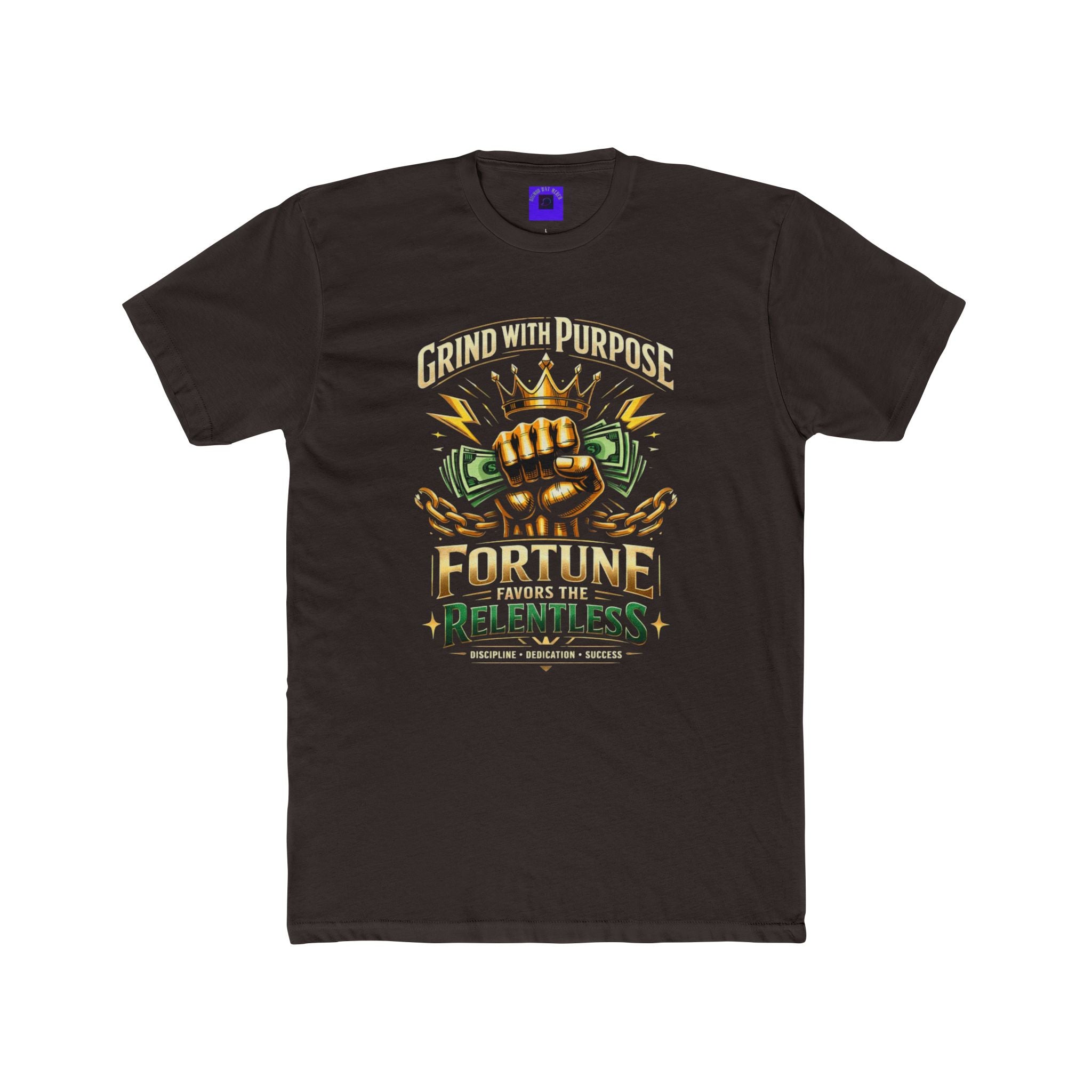 Relentless Fortune Crew Tee — Crowned Fist Money Graphic T-Shirt