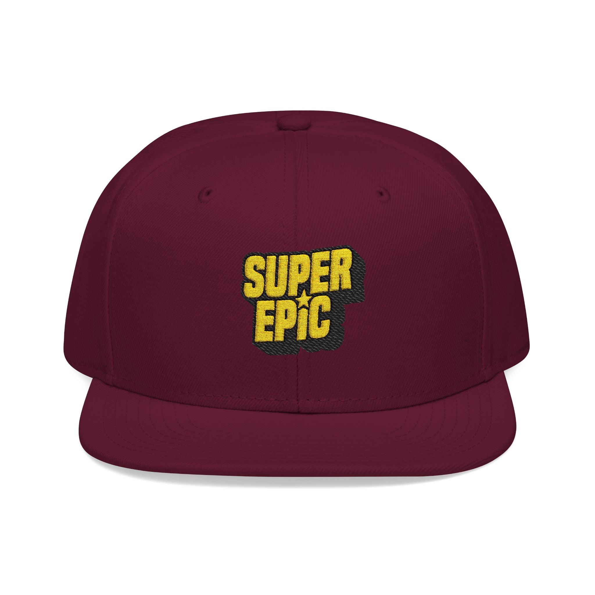 Snapback Hat — Yellow Pixelated 'SUPER OG' Embroidered Streetwear Cap