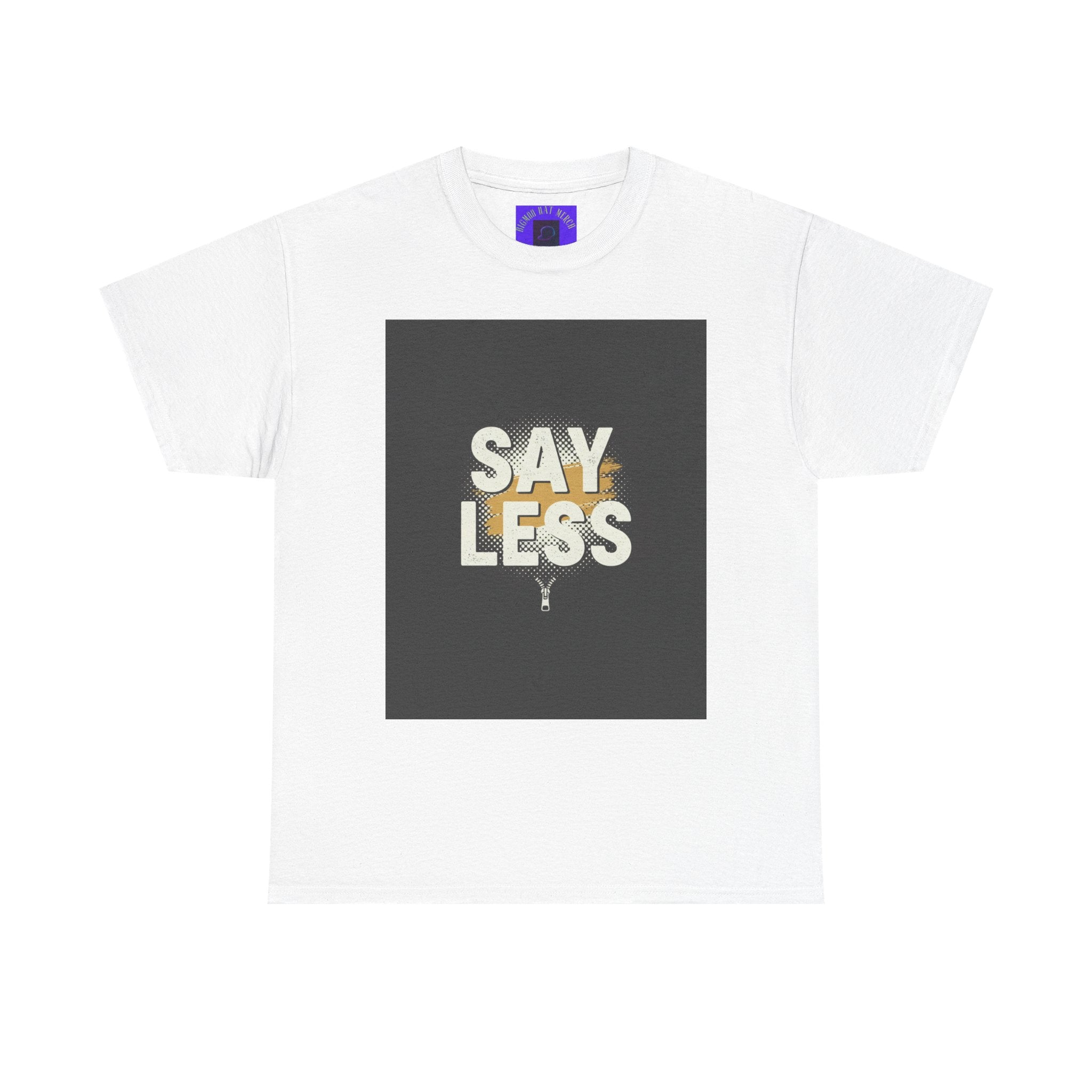 Say Less Graphic Ringer Tee — Mens Retro Minimalist Statement Shirt