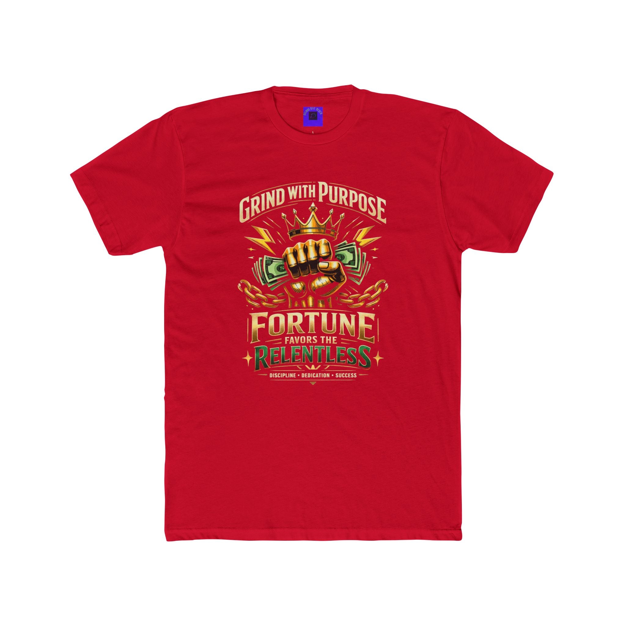 Relentless Fortune Crew Tee — Crowned Fist Money Graphic T-Shirt