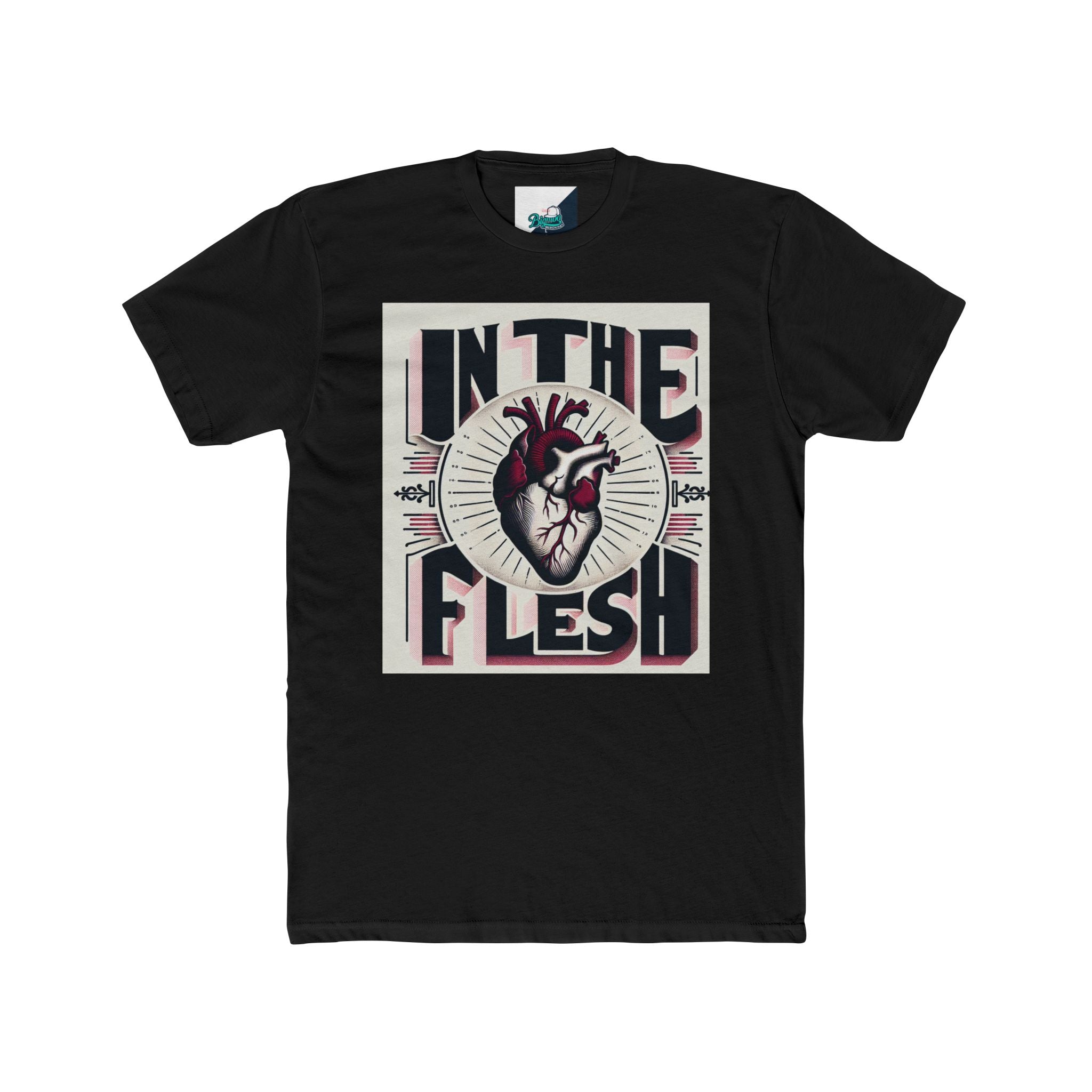 Graphic Heart Print Unisex Cotton Crew Tee - Casual Wear, Heart Theme, Gift for Him, Gift for Her, Music Lovers, Unique Style