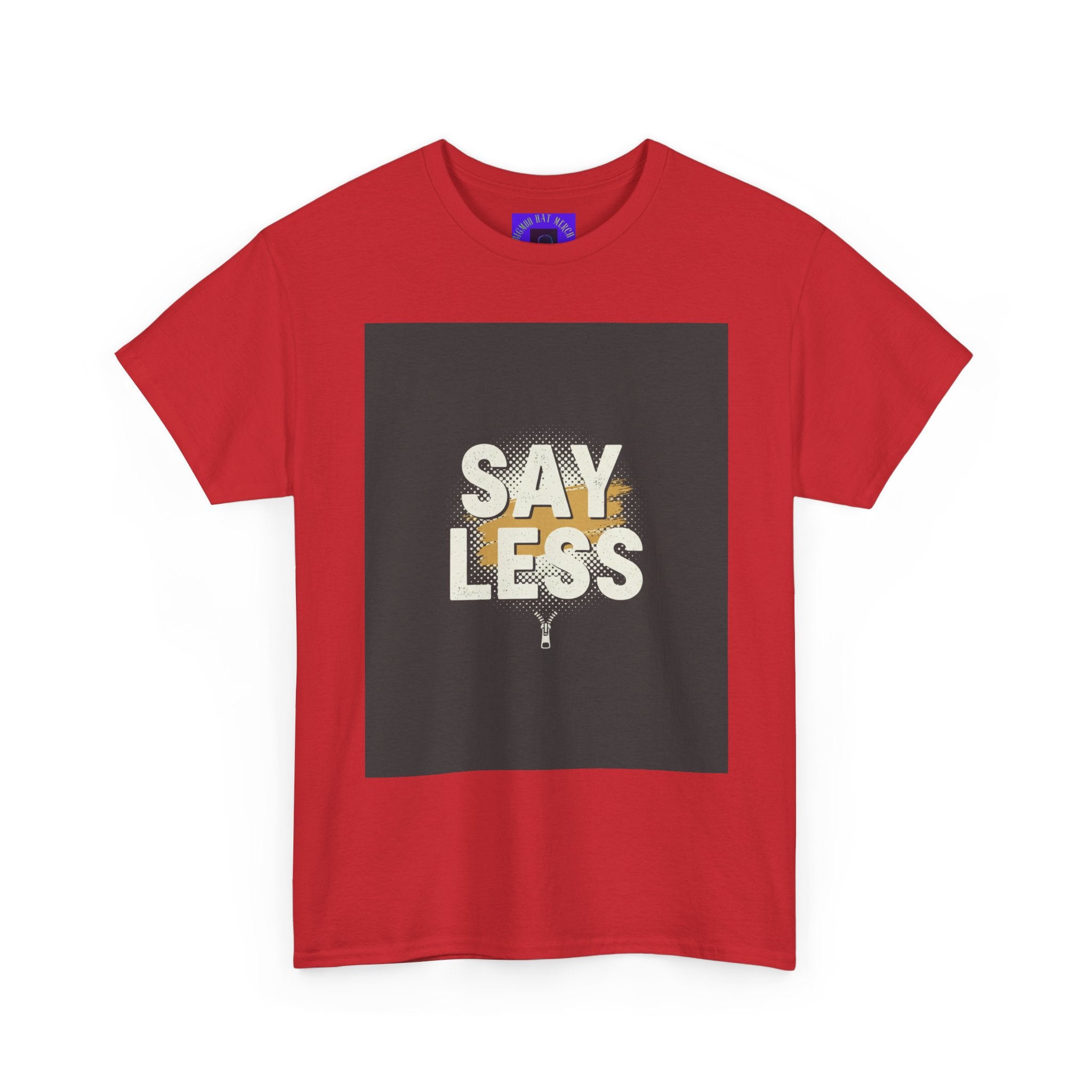 Say Less Graphic Ringer Tee — Mens Retro Minimalist Statement Shirt