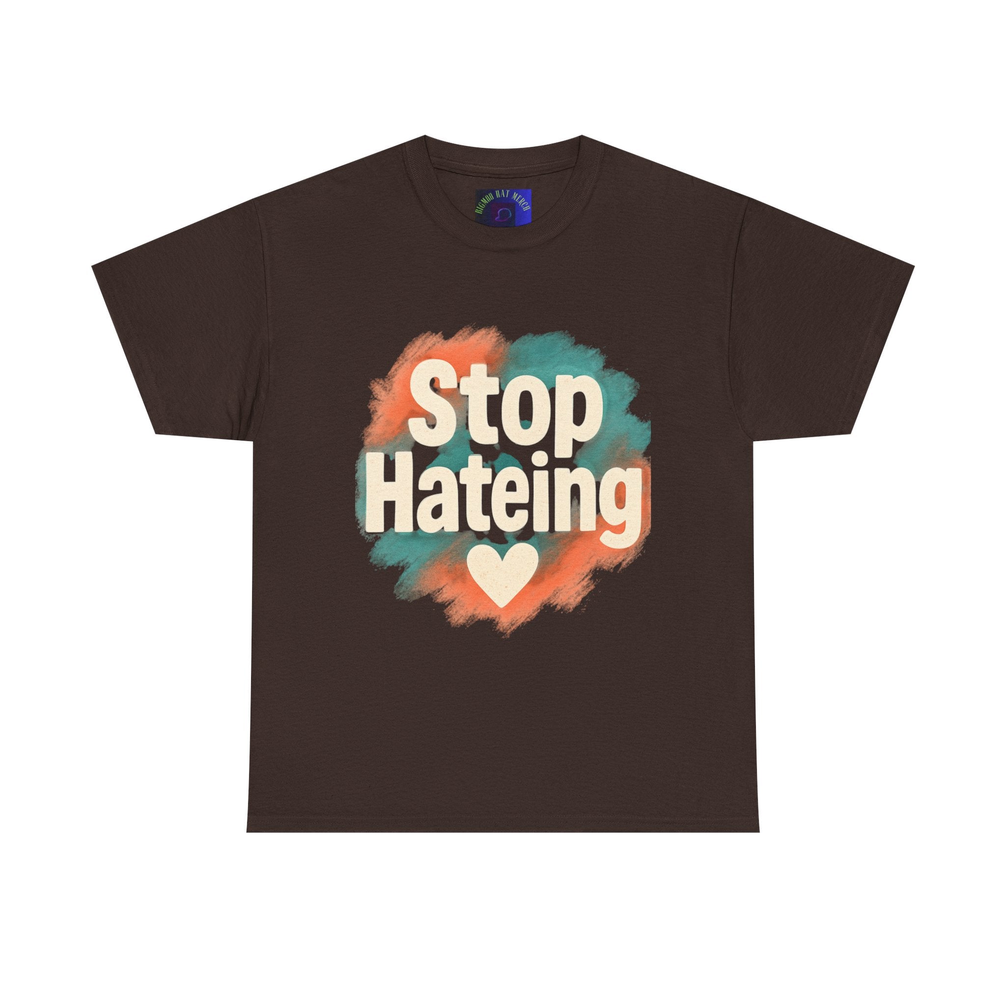 Unisex Heavy Cotton Tee: "Stop Hateing" Graphic Tee, Casual Wear, Gift for Activists, T-Shirt for Social Causes, Everyday Comfort