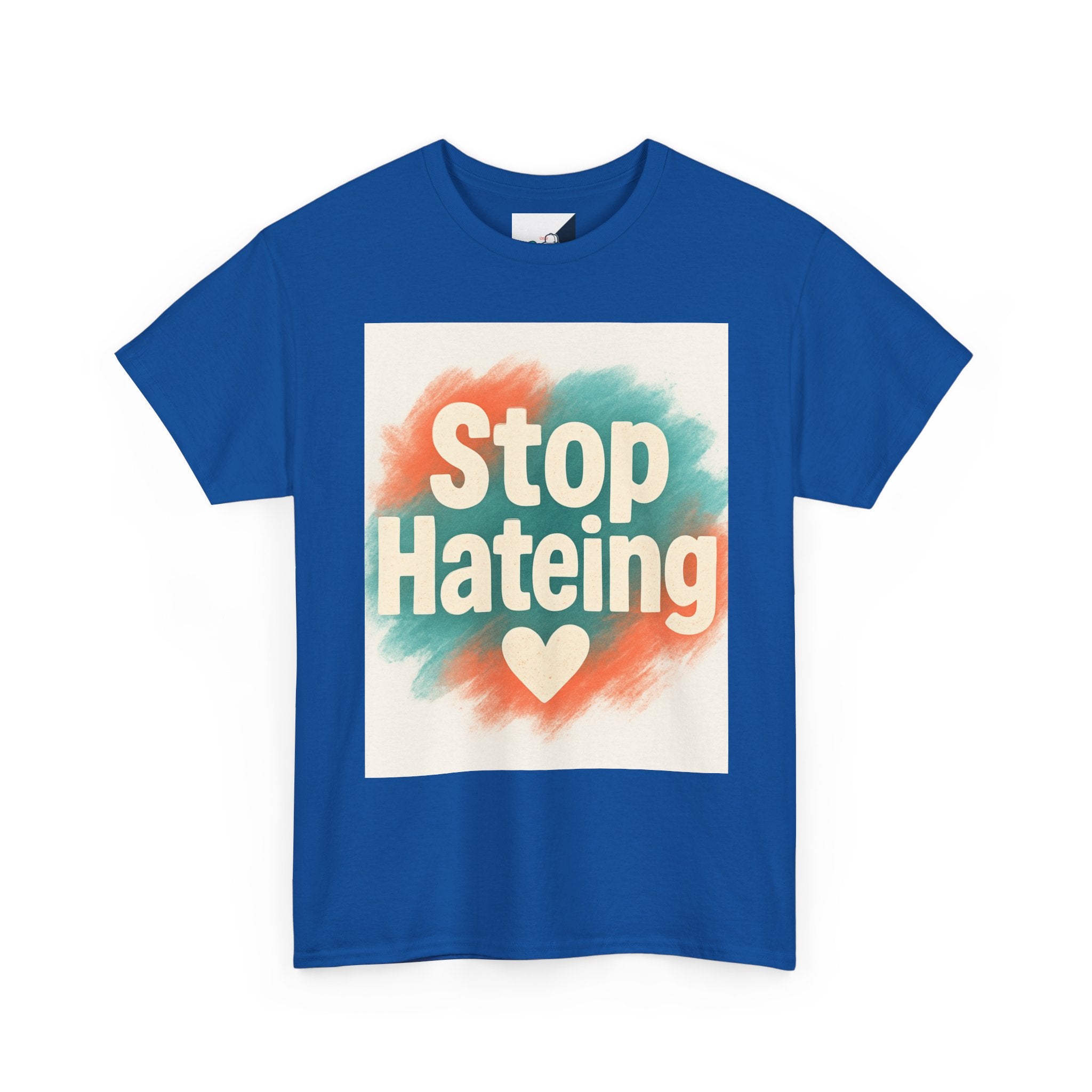 Unisex Heavy Cotton Tee: "Stop Hateing" Graphic Tee, Casual Wear, Gift for Activists, T-Shirt for Social Causes, Everyday Comfort