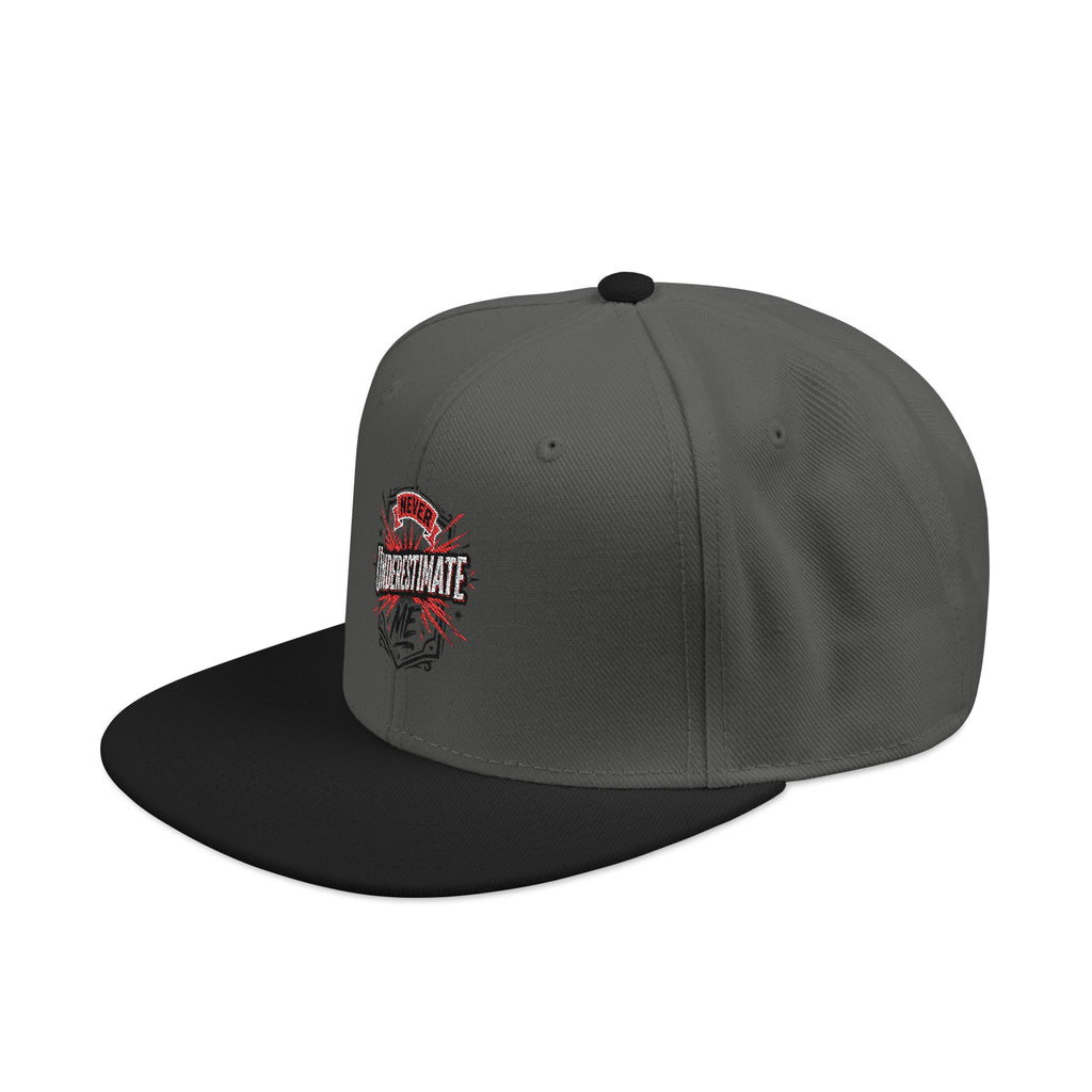 Embroidered Skull & Roses Snapback Hat