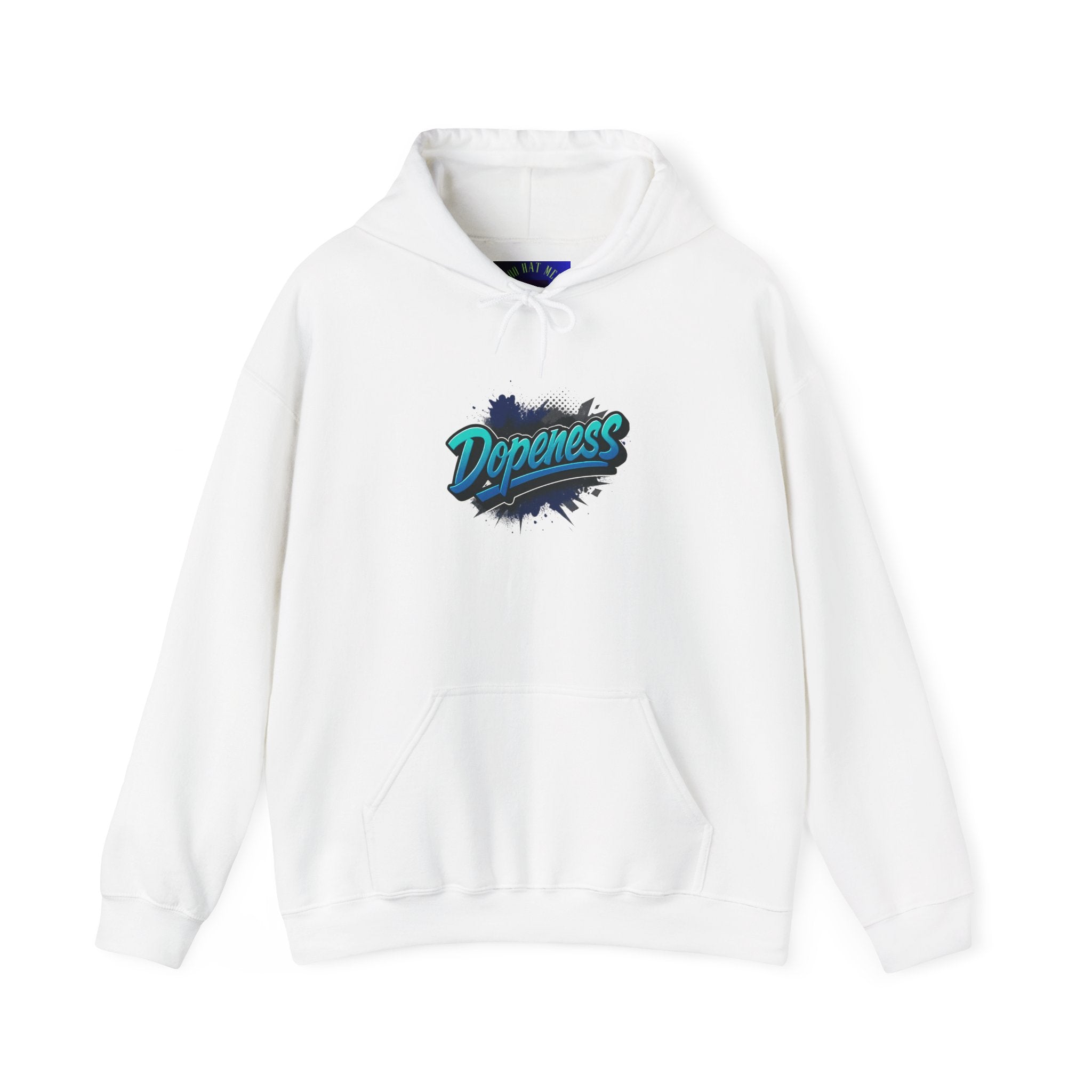 Dopeness Graffiti Hoodie — Retro Teal Streetwear Sweatshirt