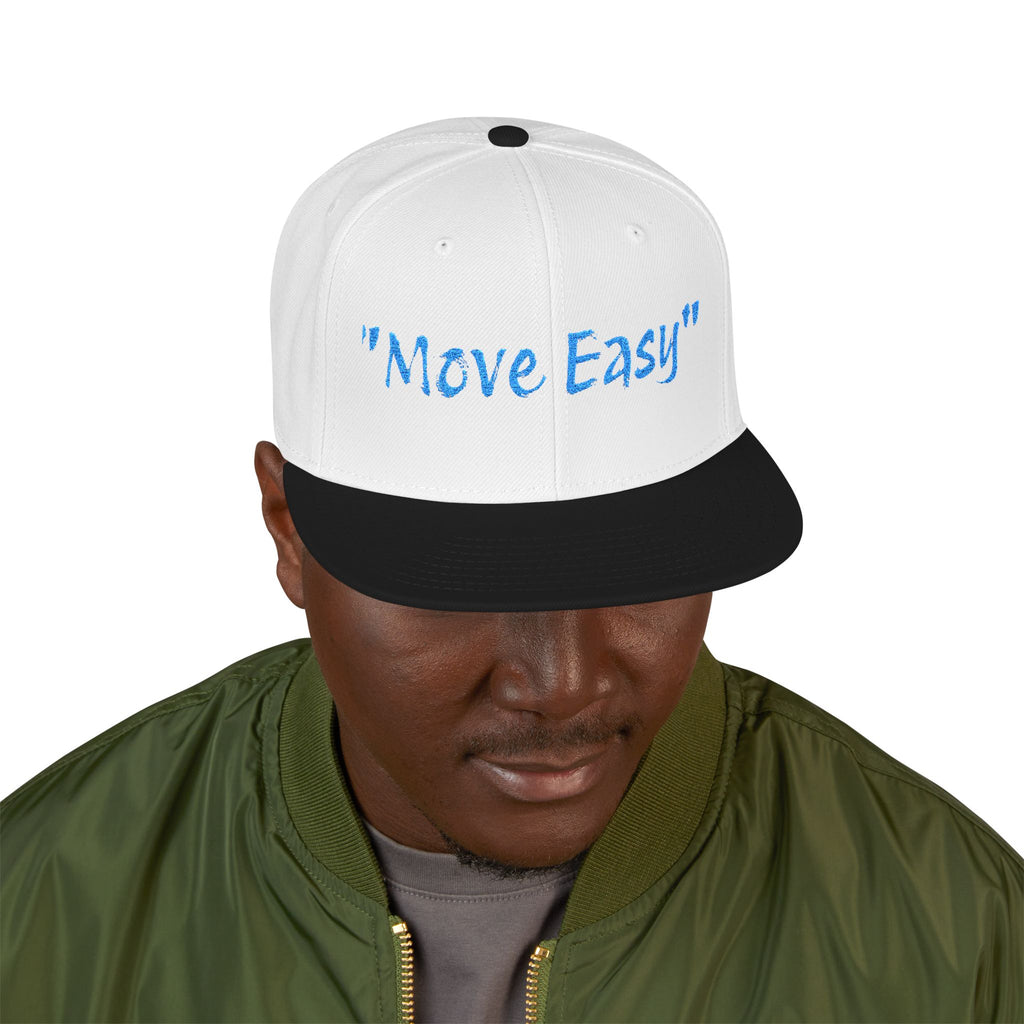 Stylish Snapback Cap - "Move Easy" Embroidered Design, Casual Hat, Streetwear Accessory, Gift for Him/Her, Everyday Wear