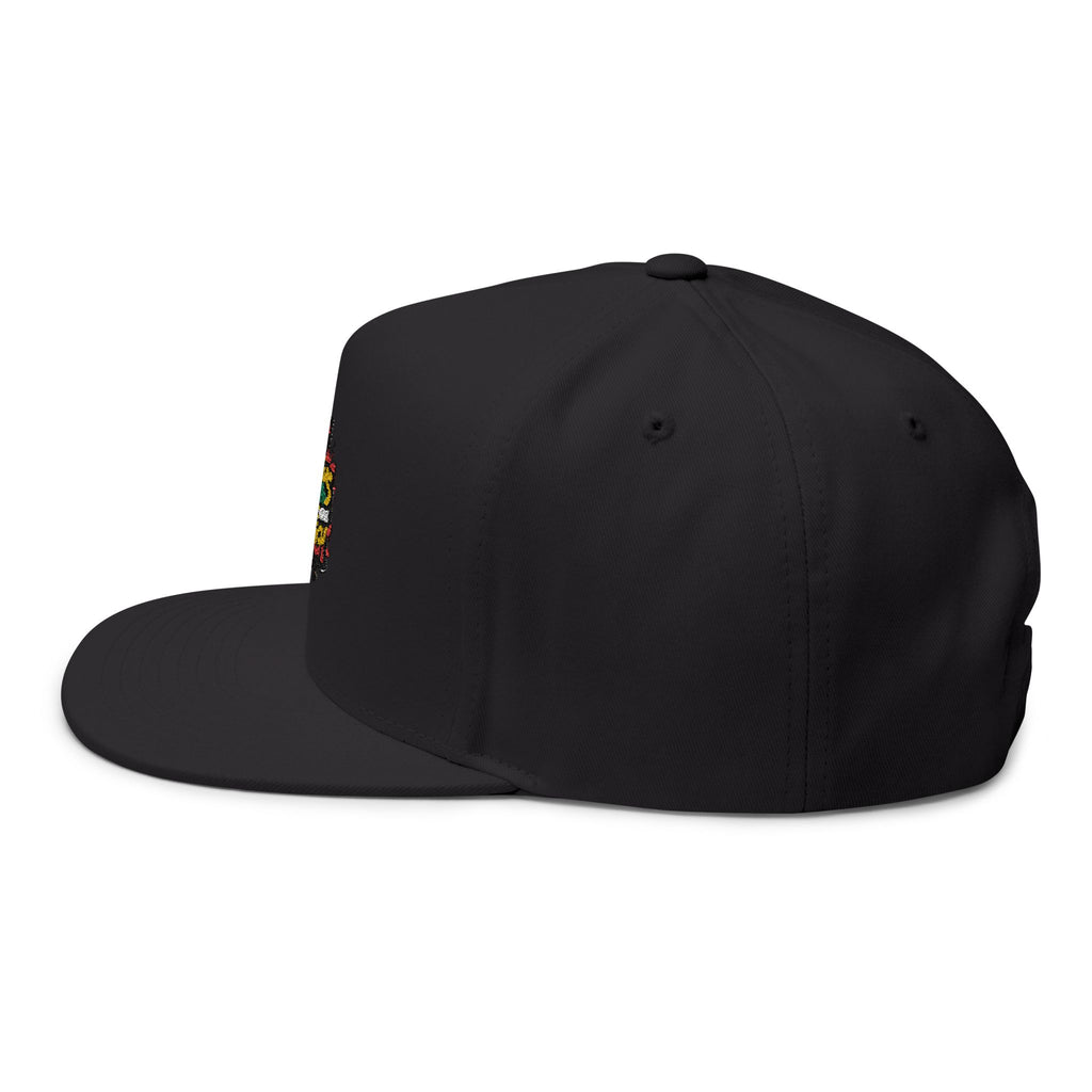 Flat Bill Cap — Colorful Graffiti “Give Thanks to the Most High” Embroidered Snapback