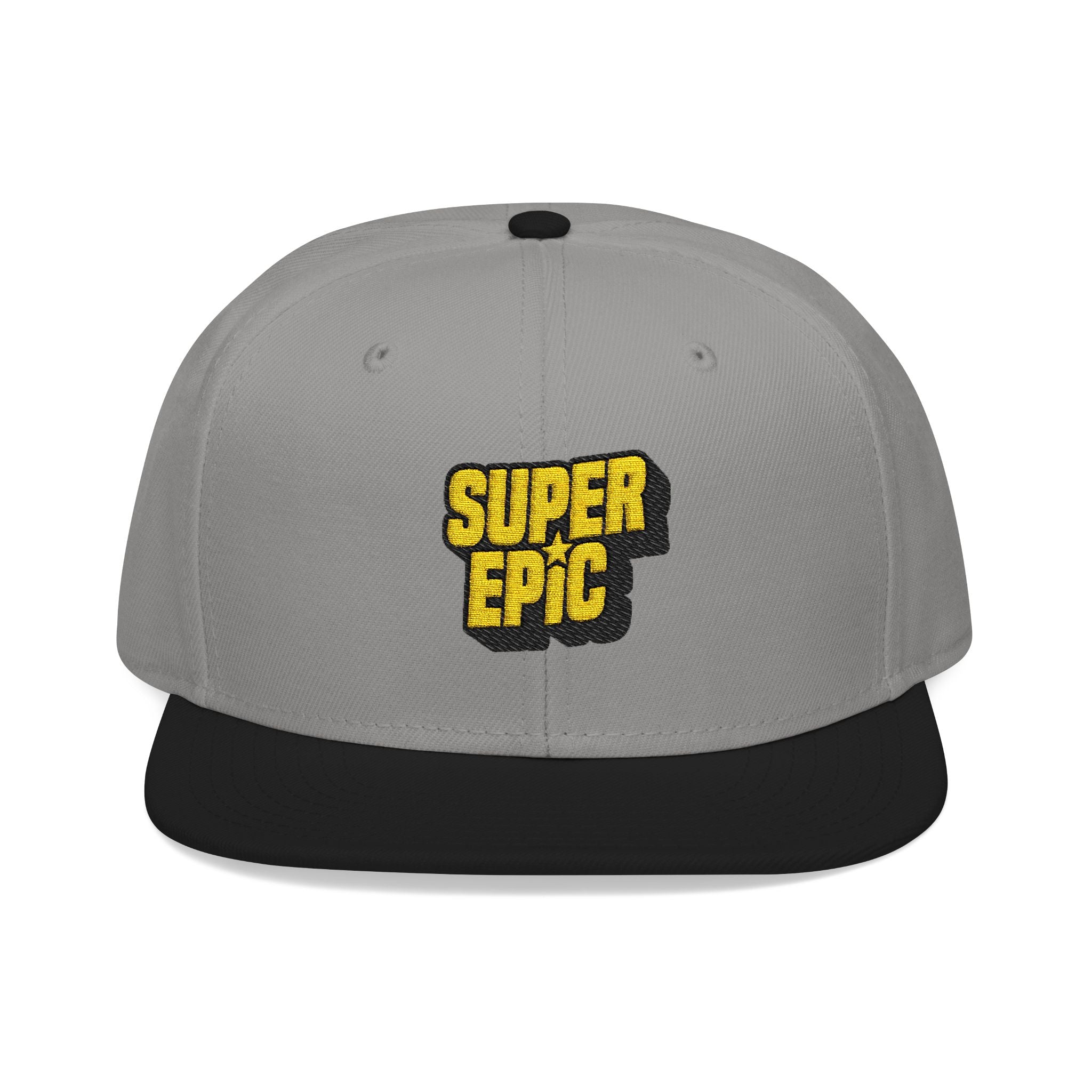 Snapback Hat — Yellow Pixelated 'SUPER OG' Embroidered Streetwear Cap