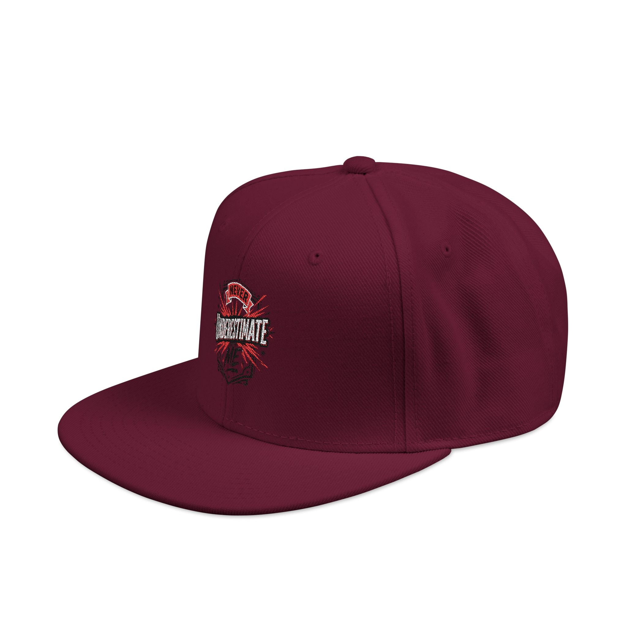 Embroidered Skull & Roses Snapback Hat
