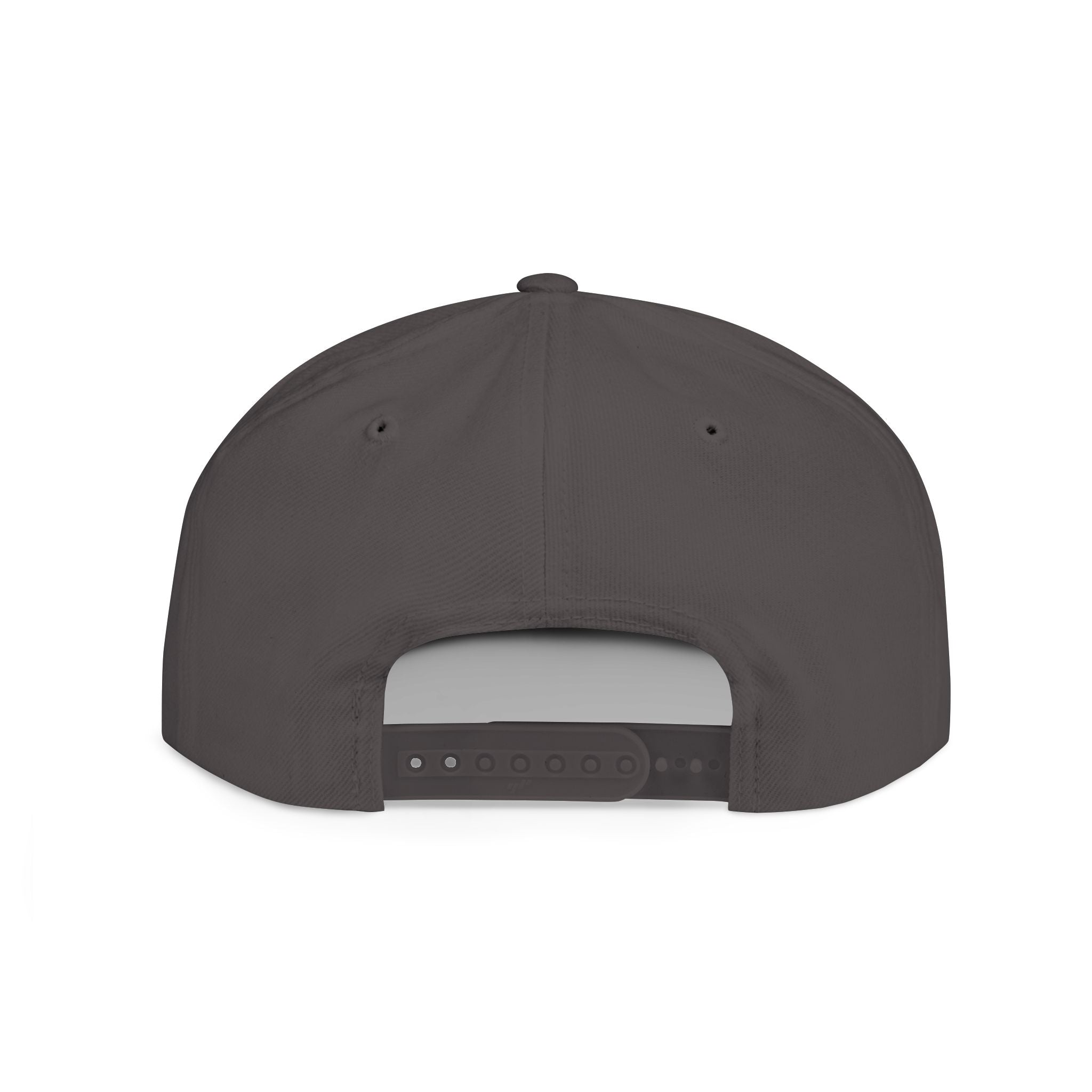 Flat Bill Snapback Cap — Blue Glitch Text Streetwear Hat