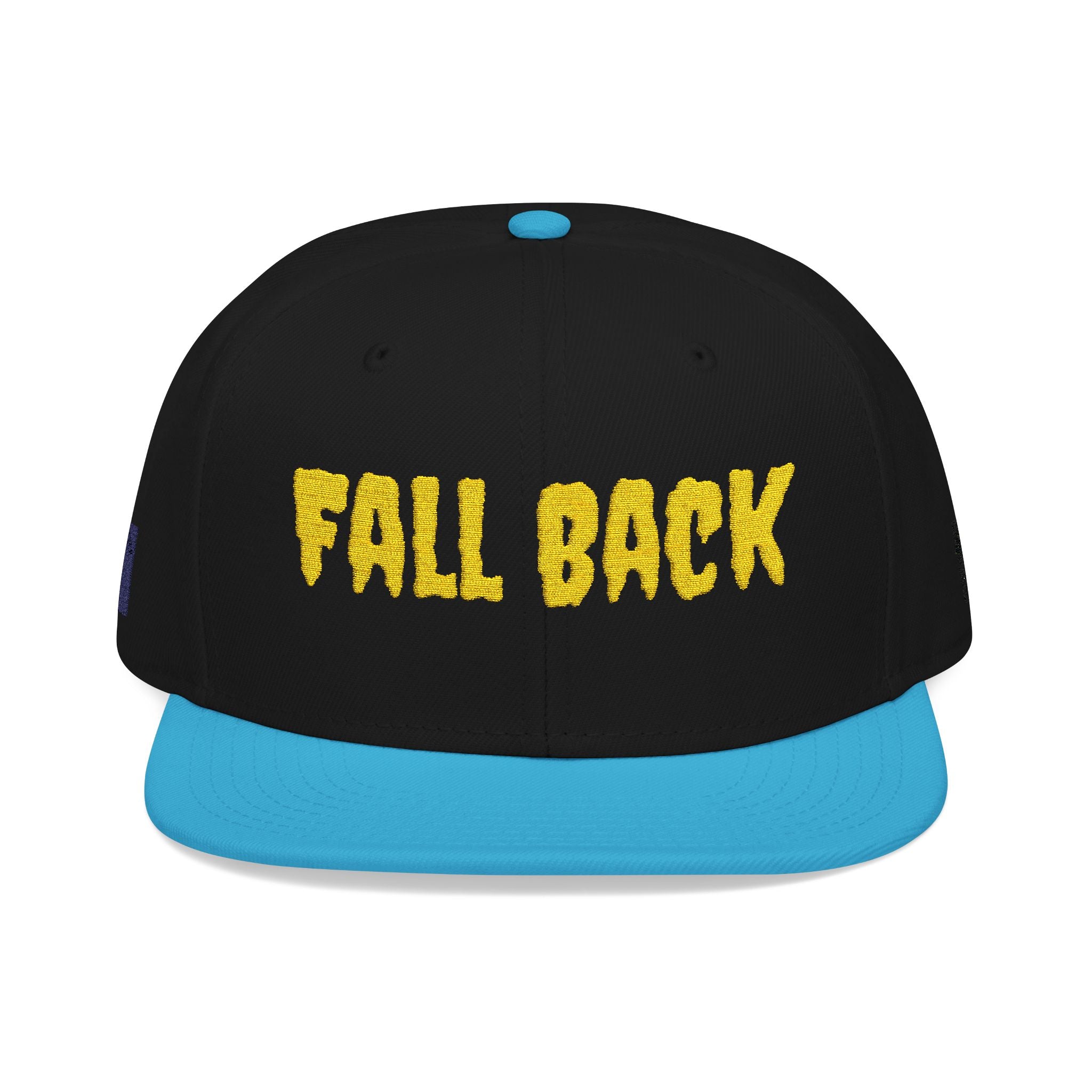 Snapback Hat – Embroidered 'Chill Back' Yellow Floral Lettering
