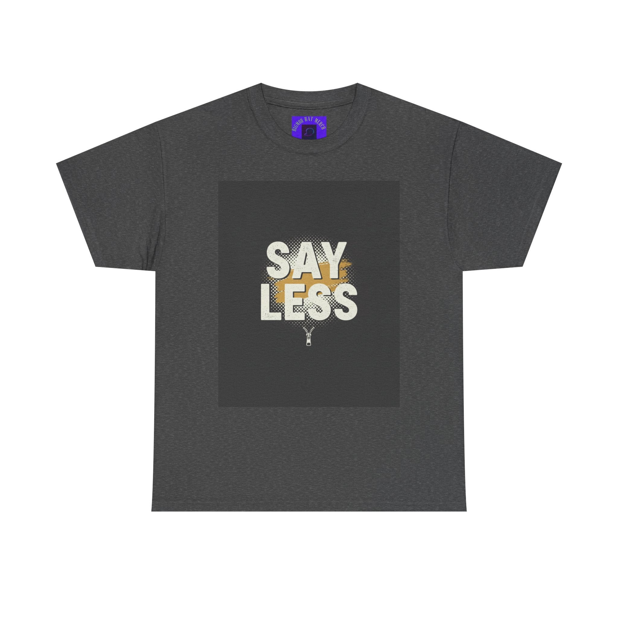 Say Less Graphic Ringer Tee — Mens Retro Minimalist Statement Shirt