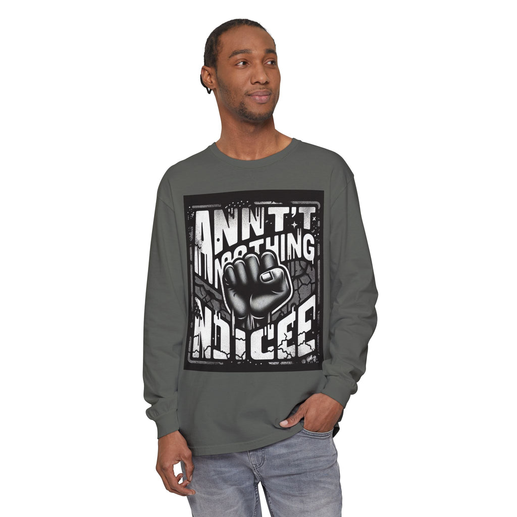 Bold Statement Long Sleeve T-Shirt – Casual Wear, Streetwear Style, Gift for Friends, Graphic Tee, Unisex Fashion