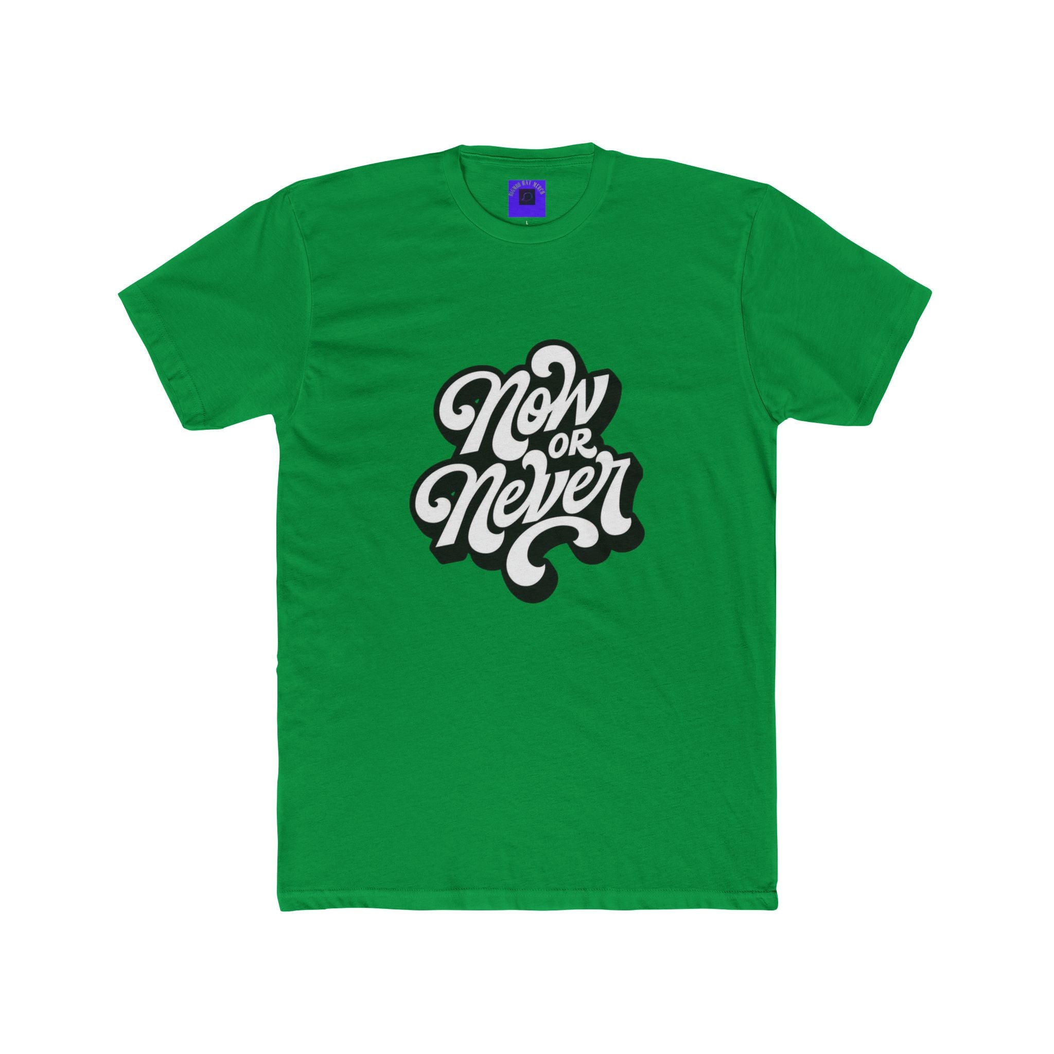 Now or Never Graphic Tee — Motivational Retro Script T‑Shirt
