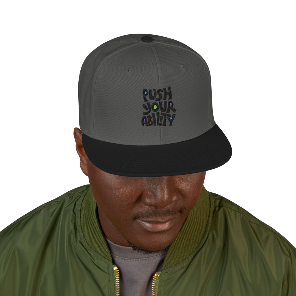 Embroidered ‘Boss Up’ Snapback Hat — Gray/Black Streetwear Cap