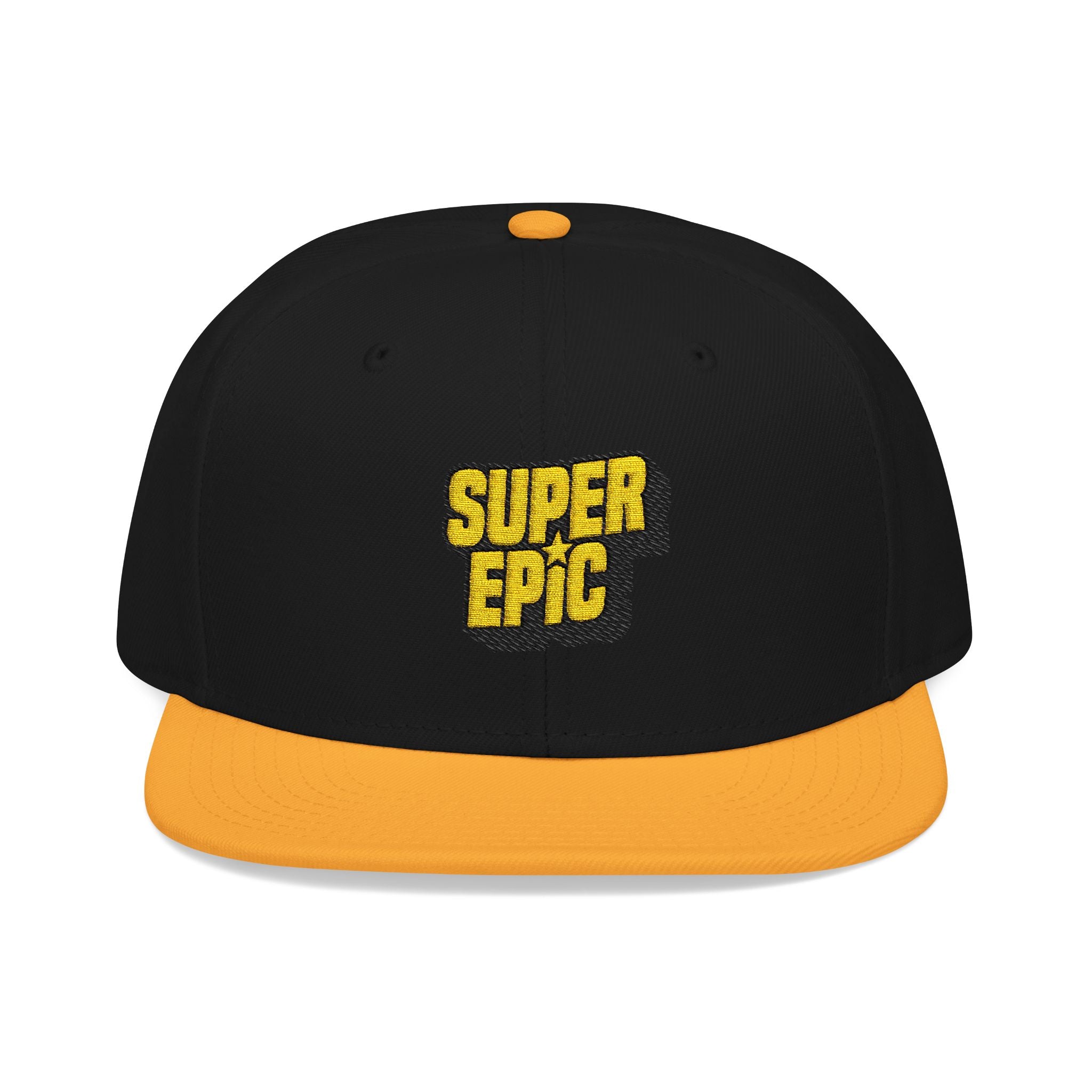 Snapback Hat — Yellow Pixelated 'SUPER OG' Embroidered Streetwear Cap