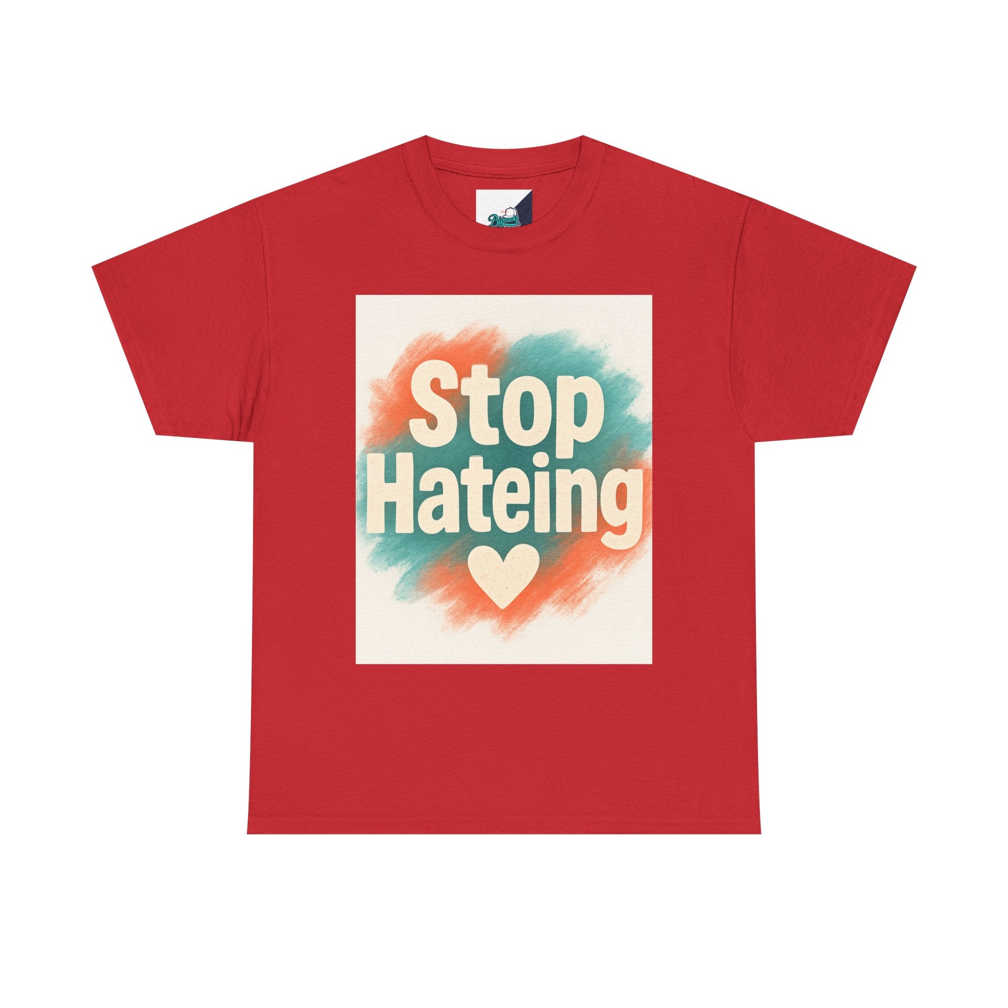 Unisex Heavy Cotton Tee: "Stop Hateing" Graphic Tee, Casual Wear, Gift for Activists, T-Shirt for Social Causes, Everyday Comfort