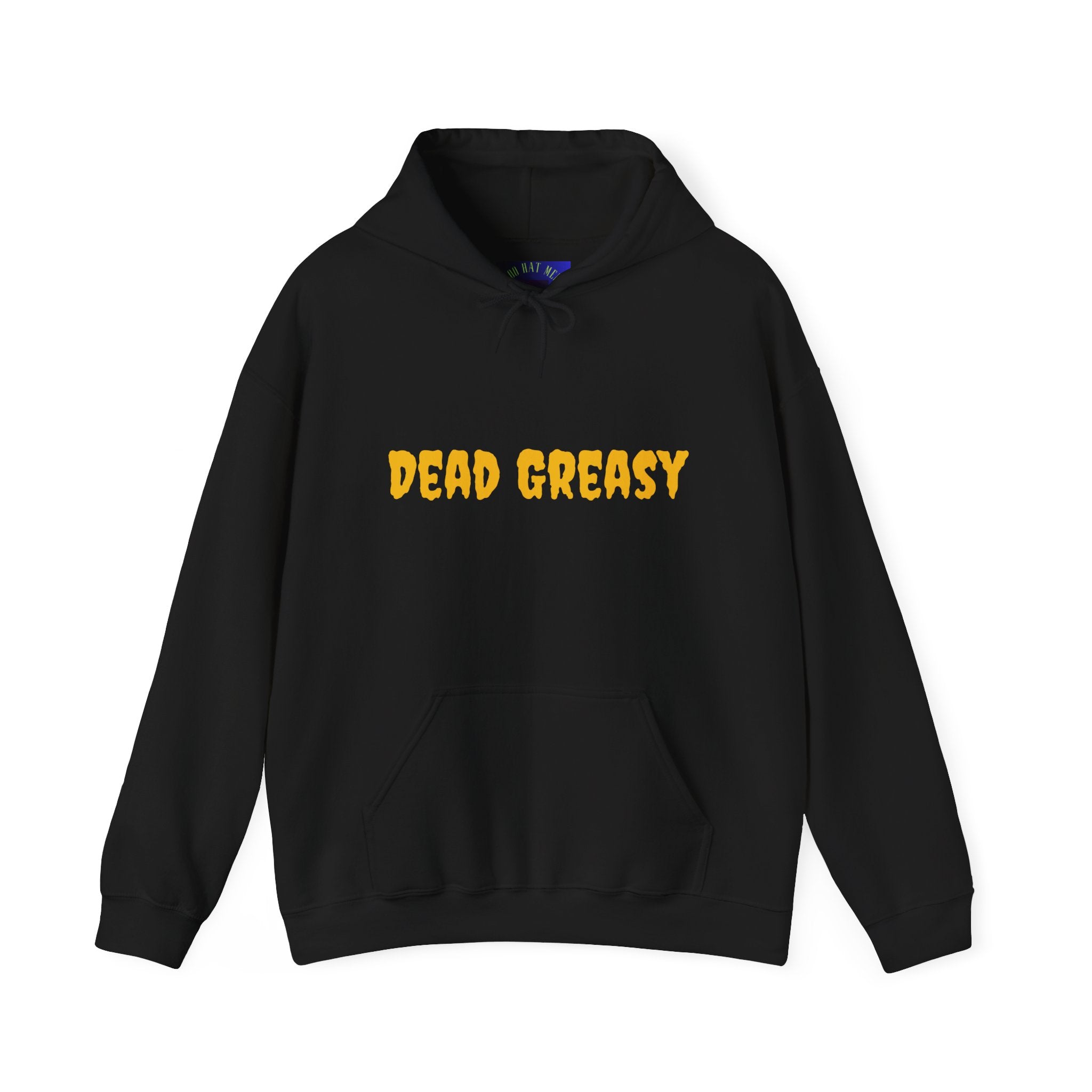 Dead Greasy Unisex Heavy Blend™ Hooded Sweatshirt, Casual Streetwear Hoodie, Trendy Gifts for Friends, Cozy Fall Attire, Graphic Sweatshirt