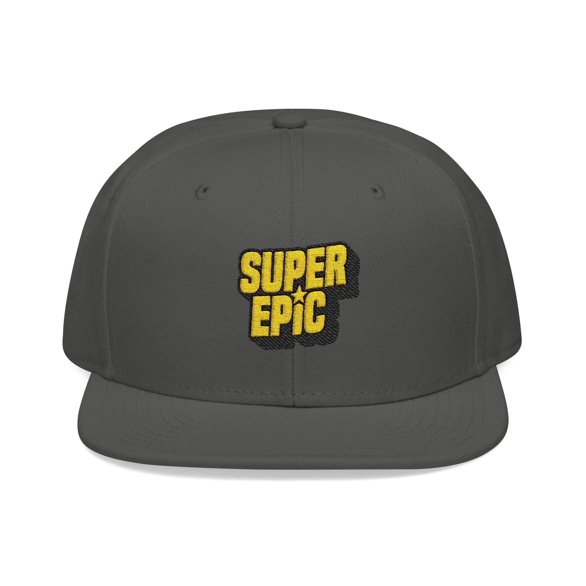 Snapback Hat — Yellow Pixelated 'SUPER OG' Embroidered Streetwear Cap