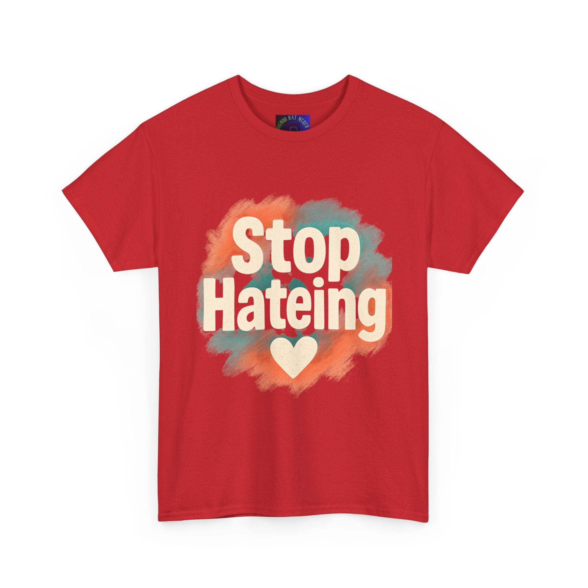 Unisex Heavy Cotton Tee: "Stop Hateing" Graphic Tee, Casual Wear, Gift for Activists, T-Shirt for Social Causes, Everyday Comfort