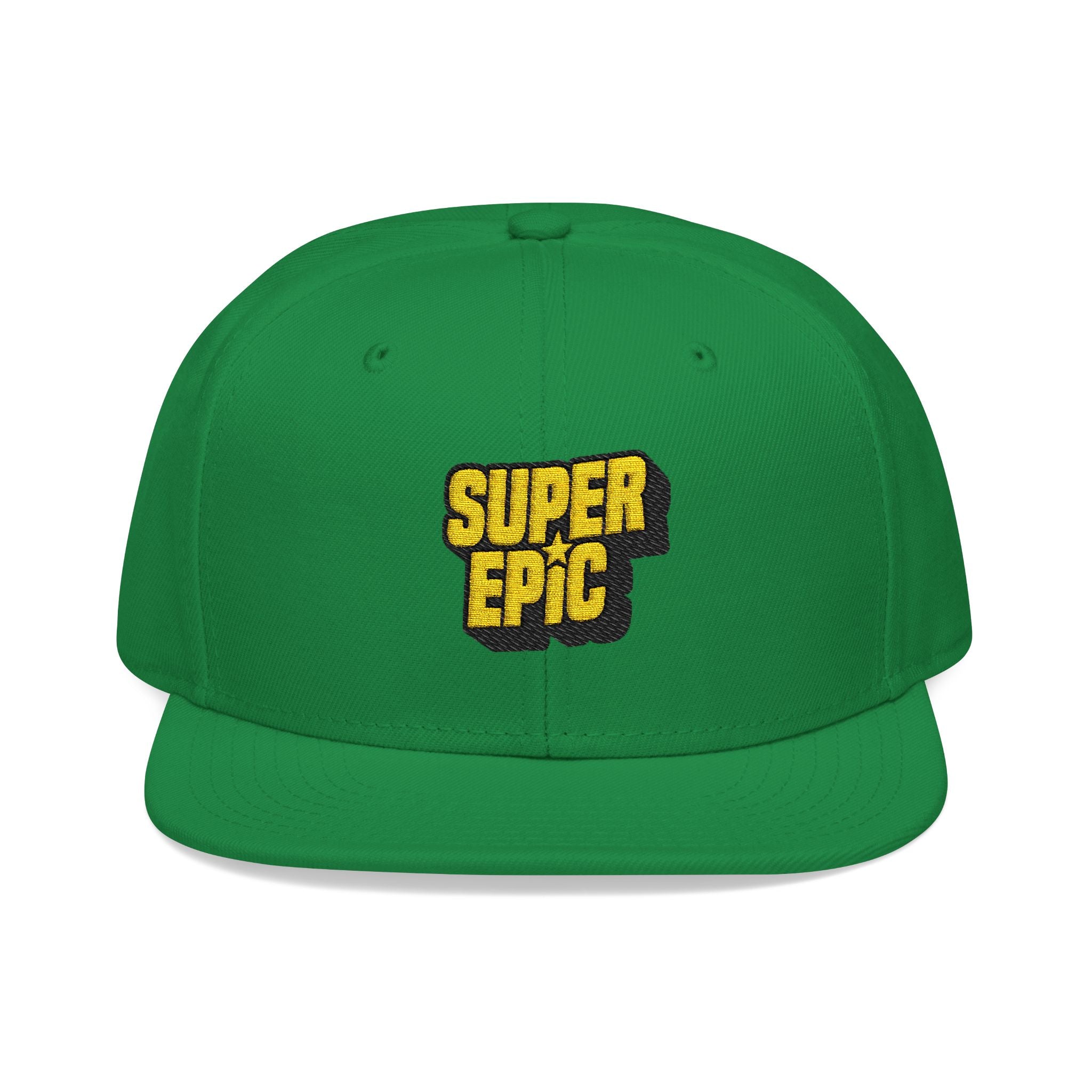 Snapback Hat — Yellow Pixelated 'SUPER OG' Embroidered Streetwear Cap